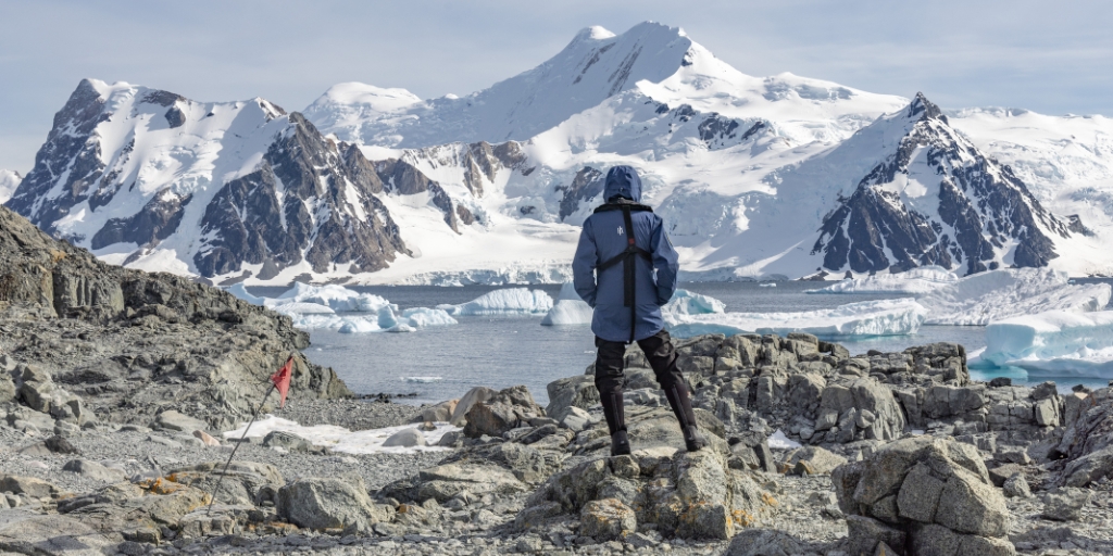 Man standing in Antarctica