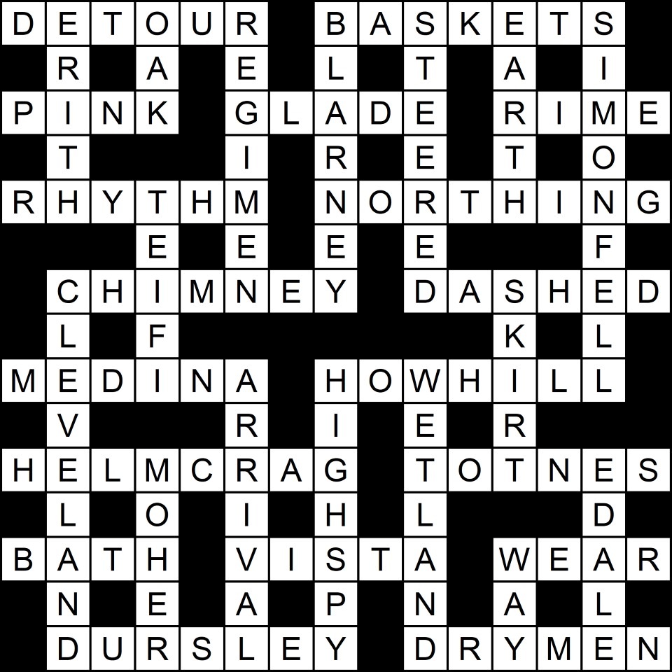 Completed crossword