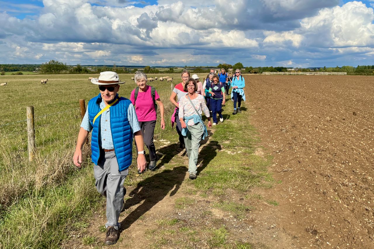 A group walking in the countryside