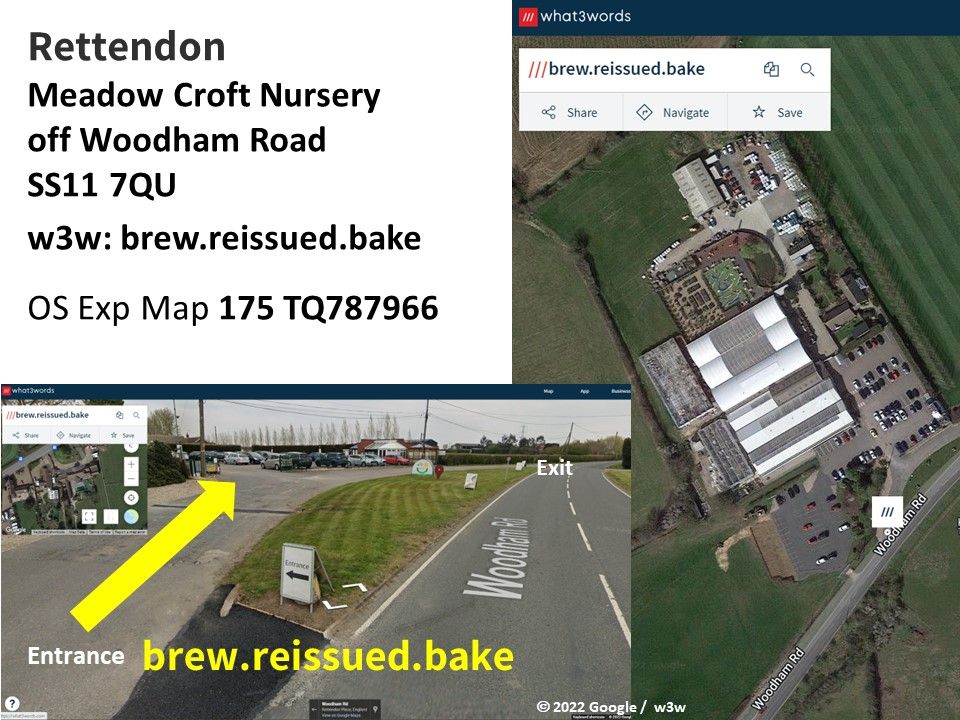 Parking image; Google & w3w