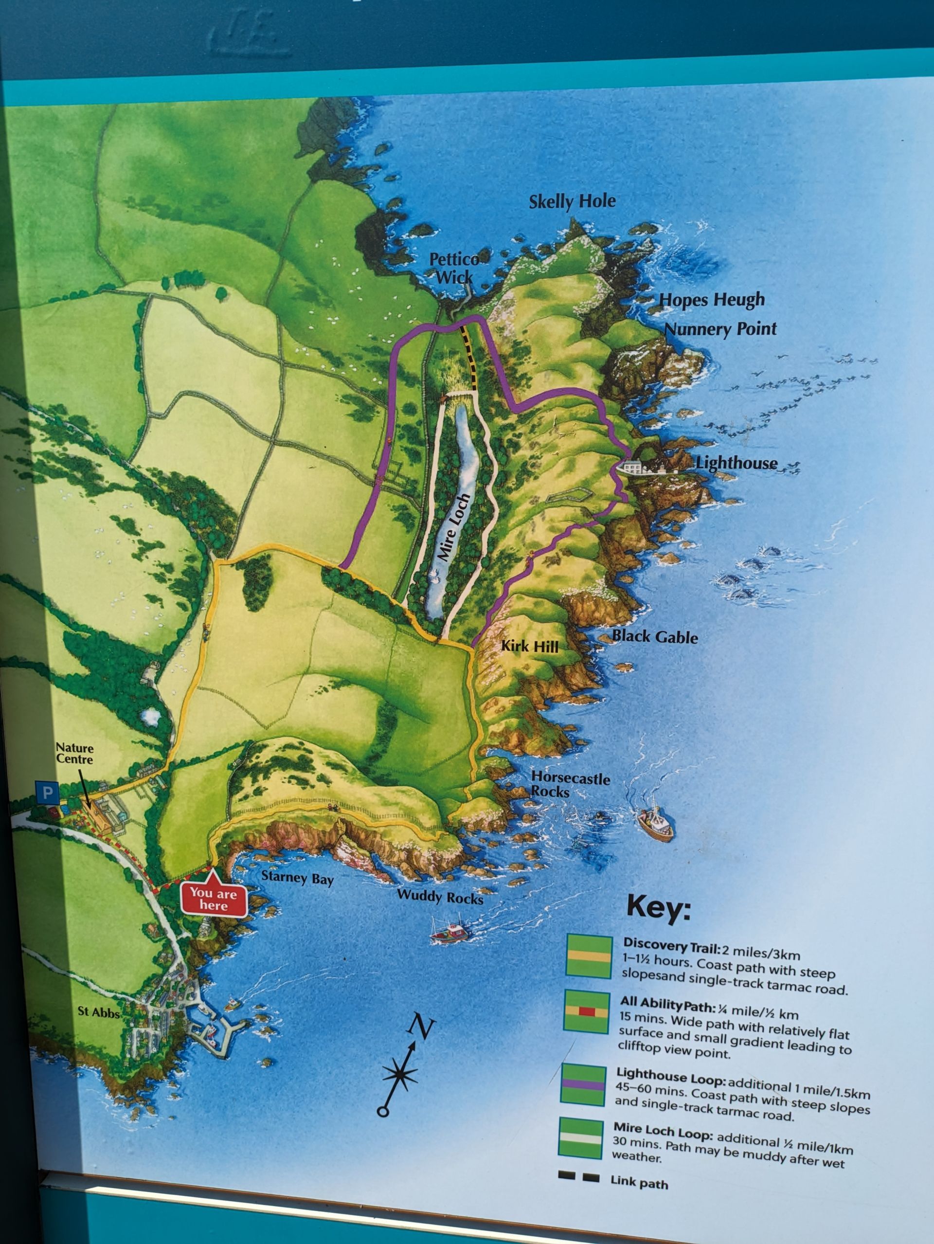 Map of the clifftop part of the walk