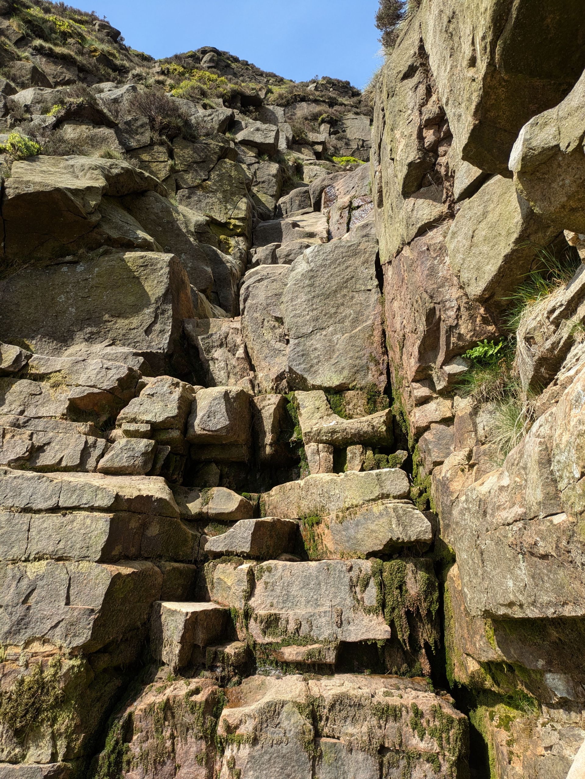 Crowden Clough waterfall pitch