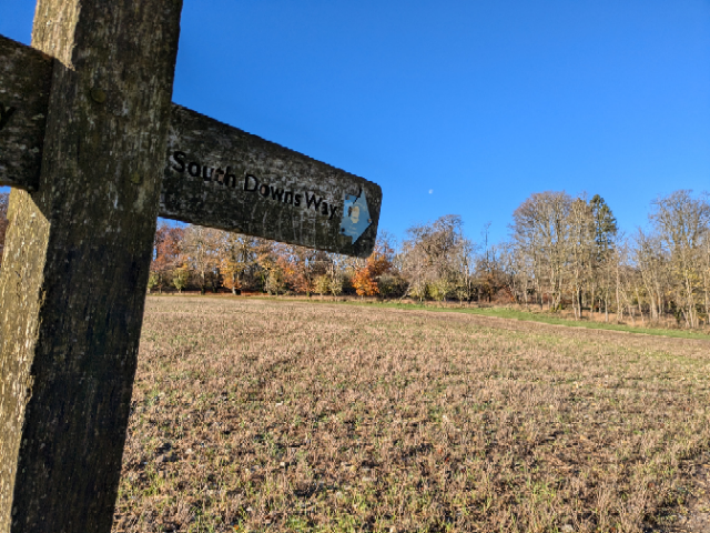 SDW signpost on Littleton Down