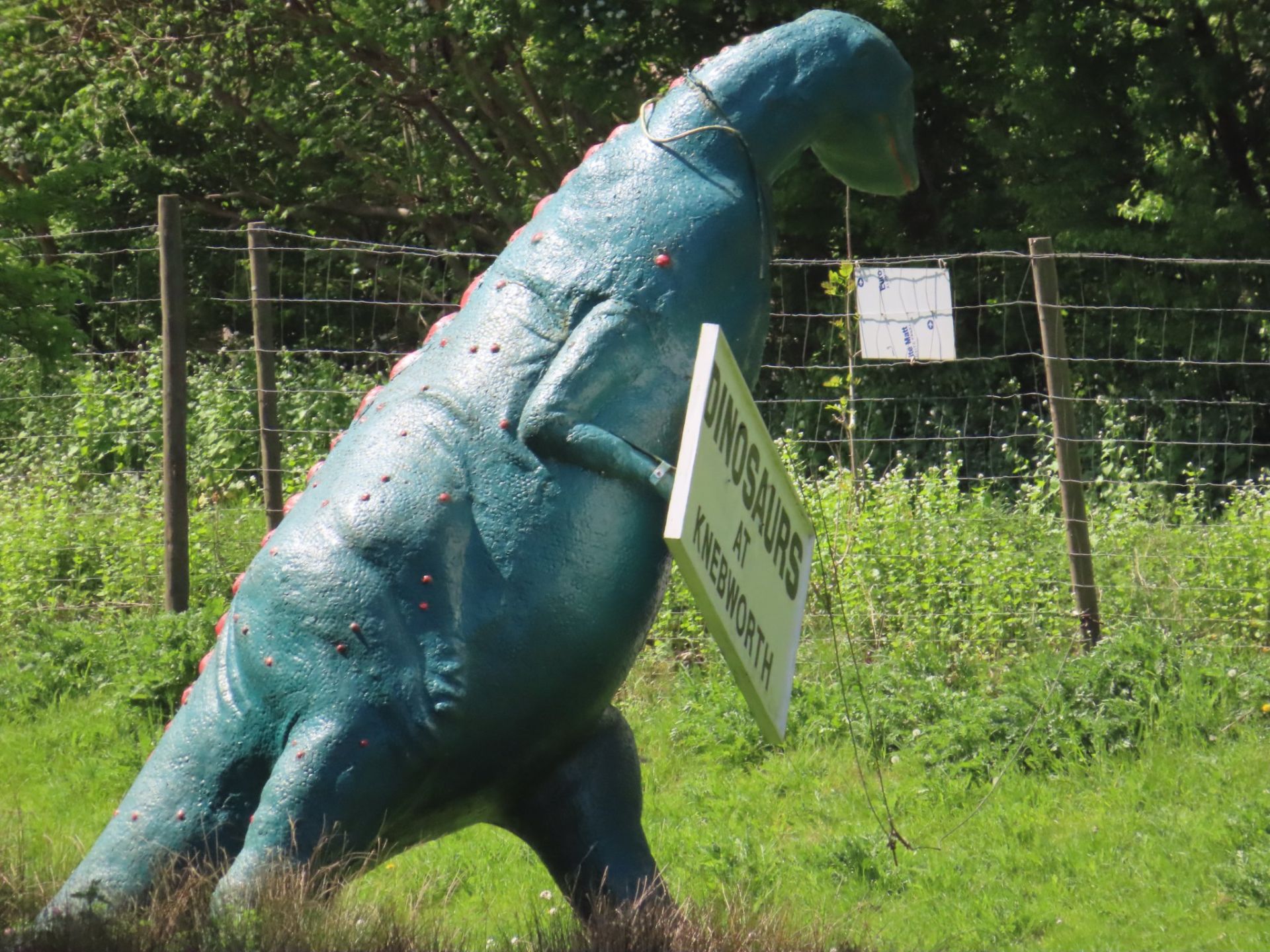 Dinosaur sculpture in Knebworth Park