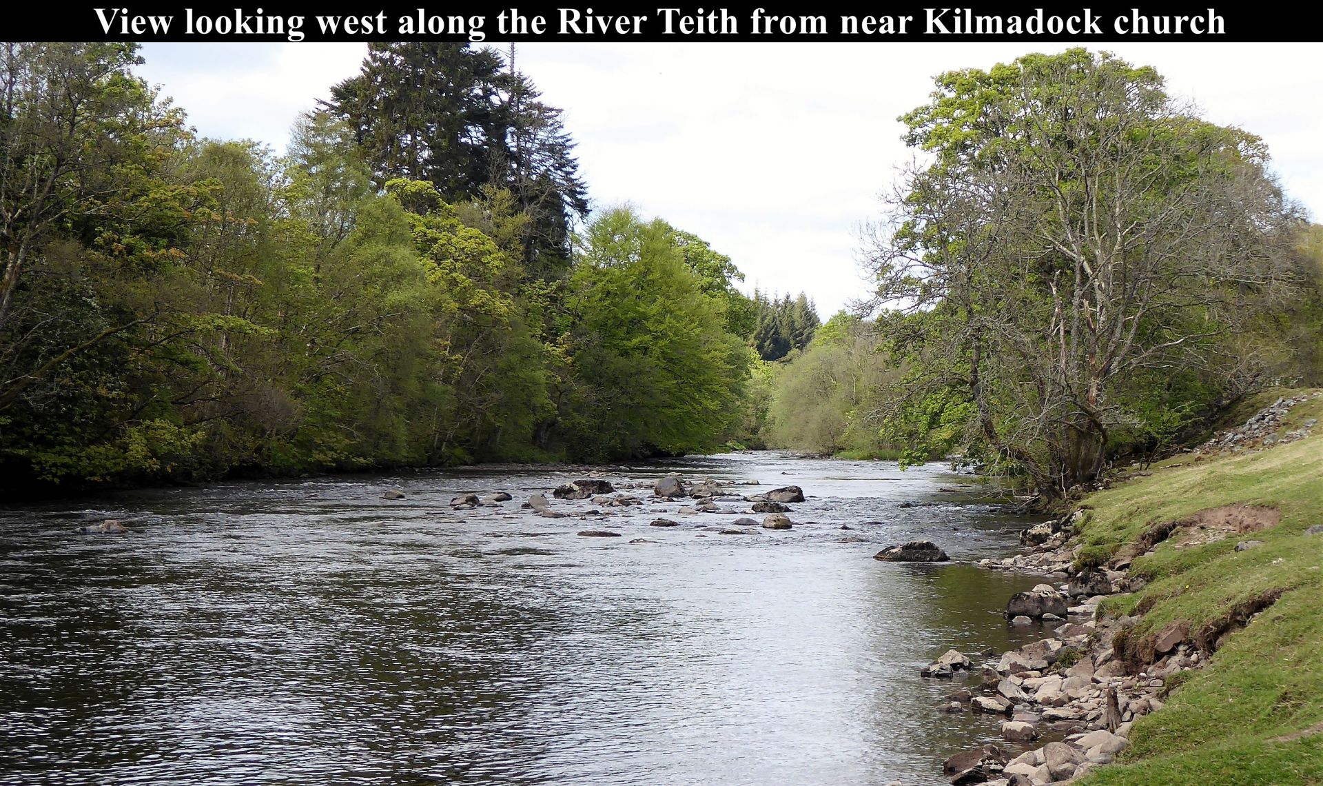 View looking west along the River Teith from near Kilmadock church