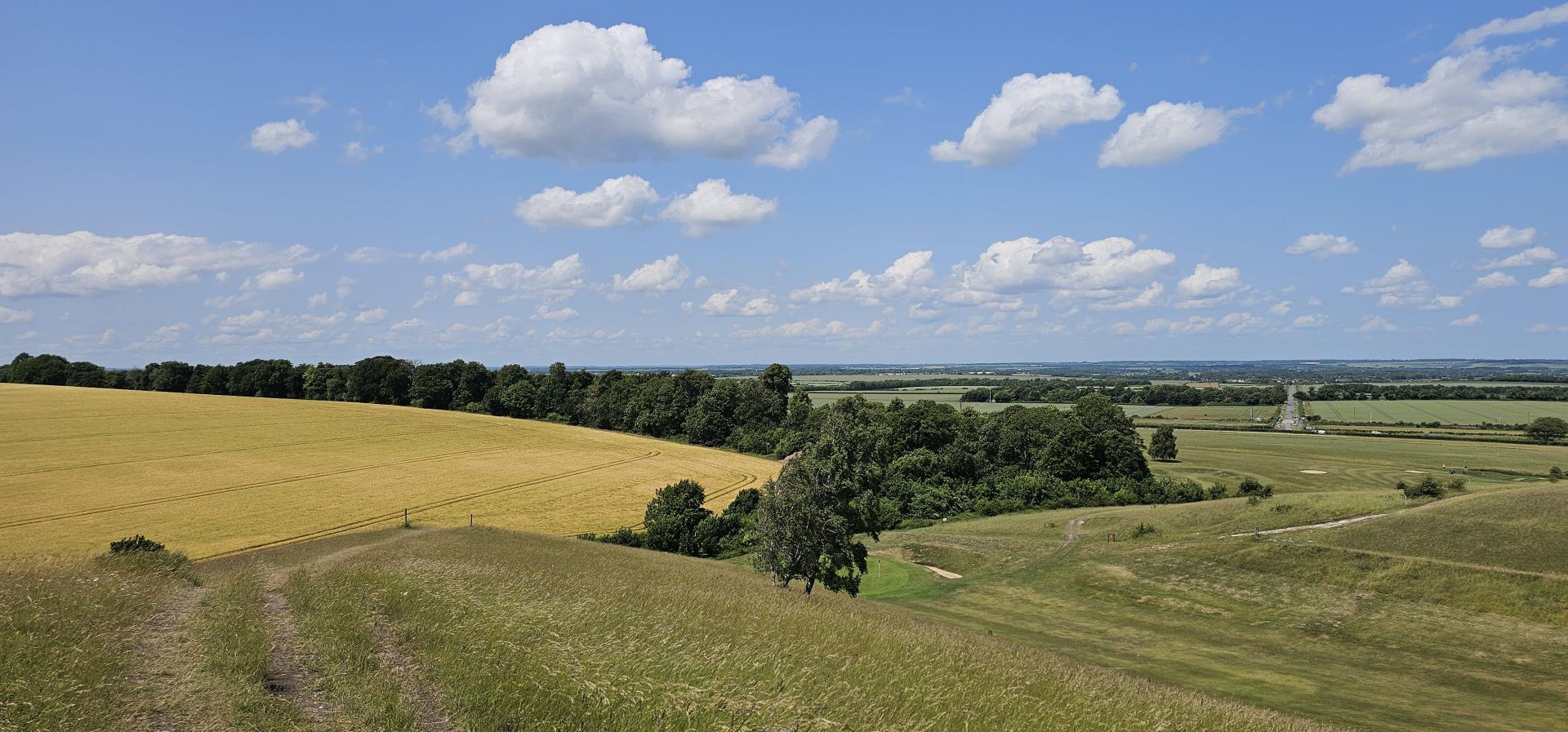 View across rolling hills