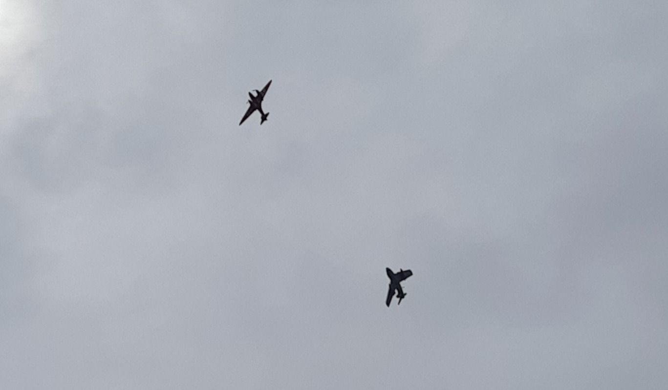Two planes in flight