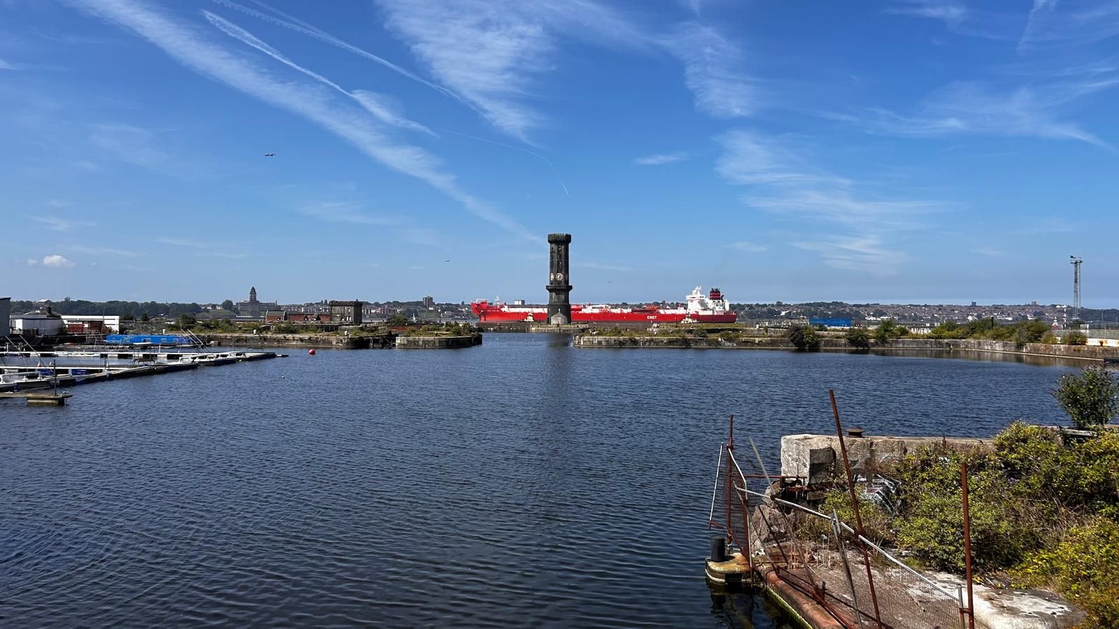 Clock on docks.