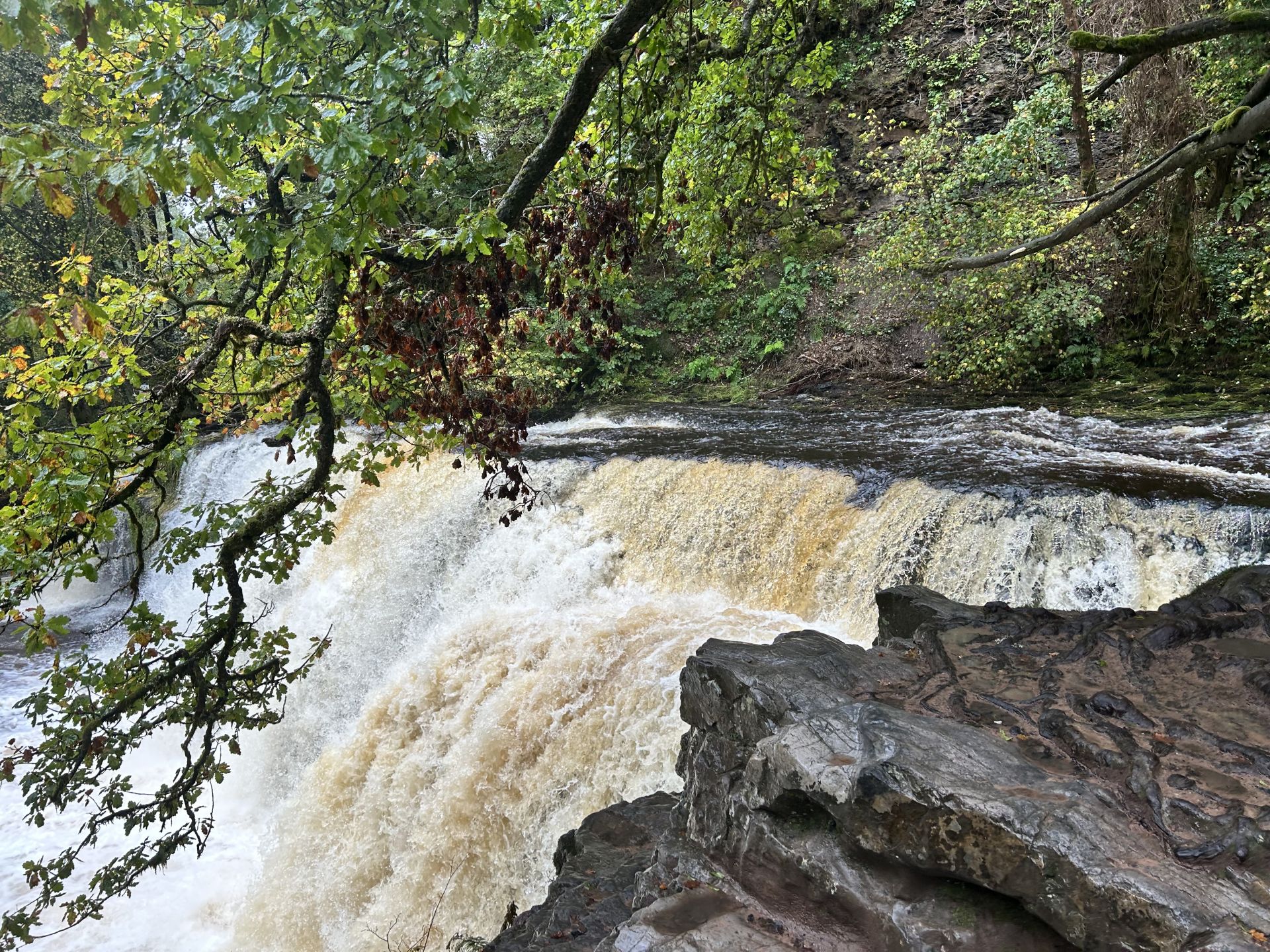 One of the many waterfall on route.