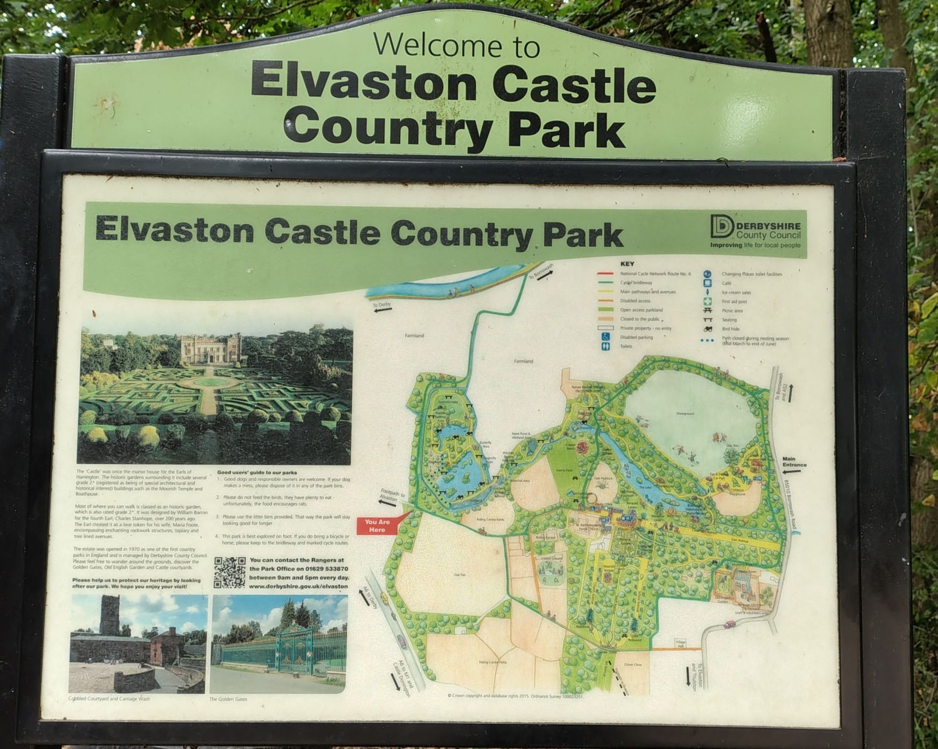 Elvaston Park Sign