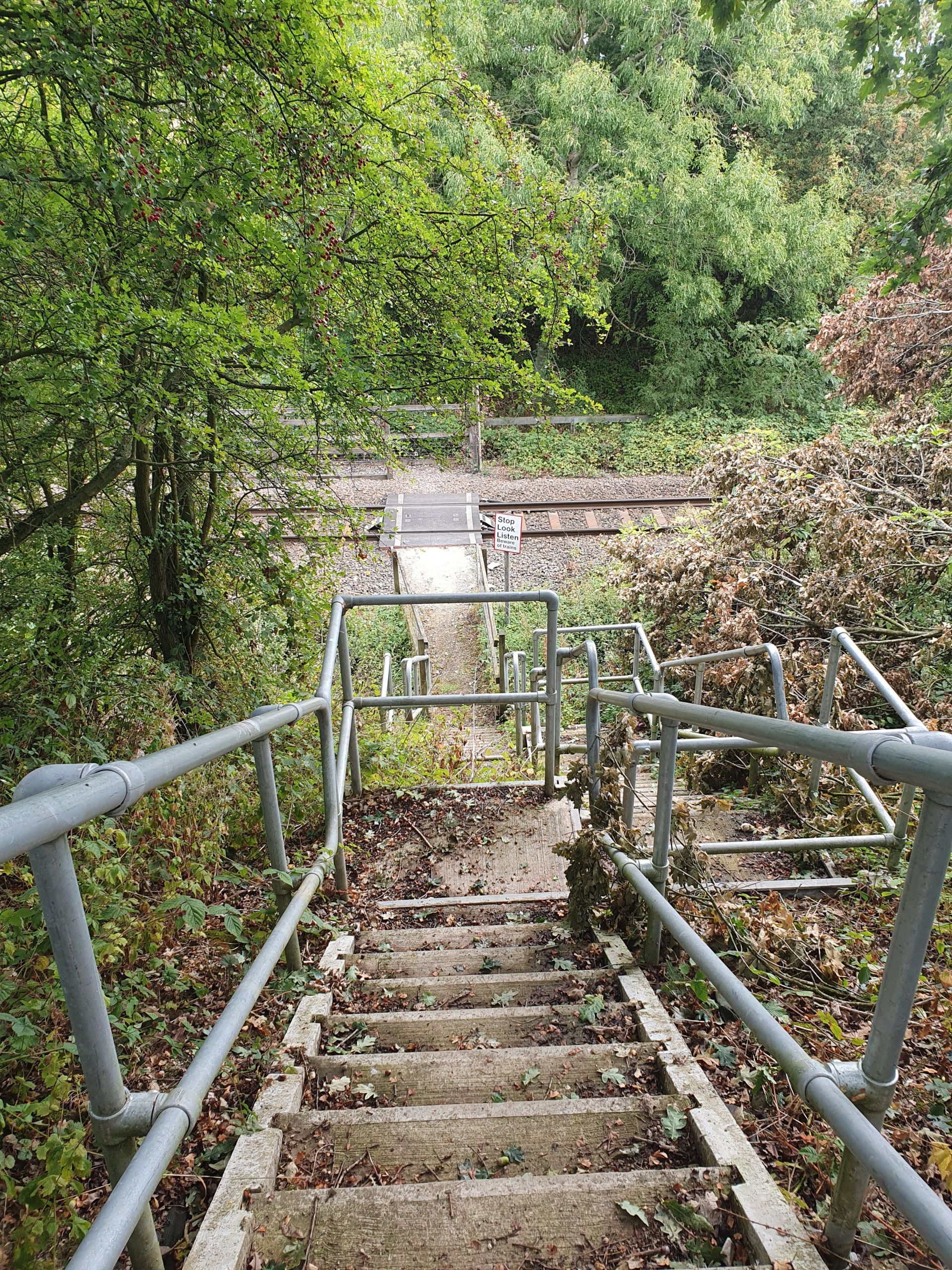Descending to the railway crossing