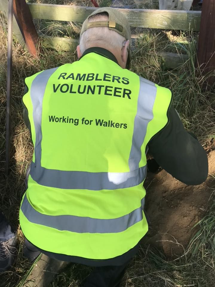 Volunteer fixing stile