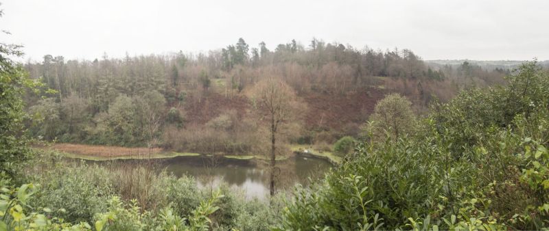 The lake below the café