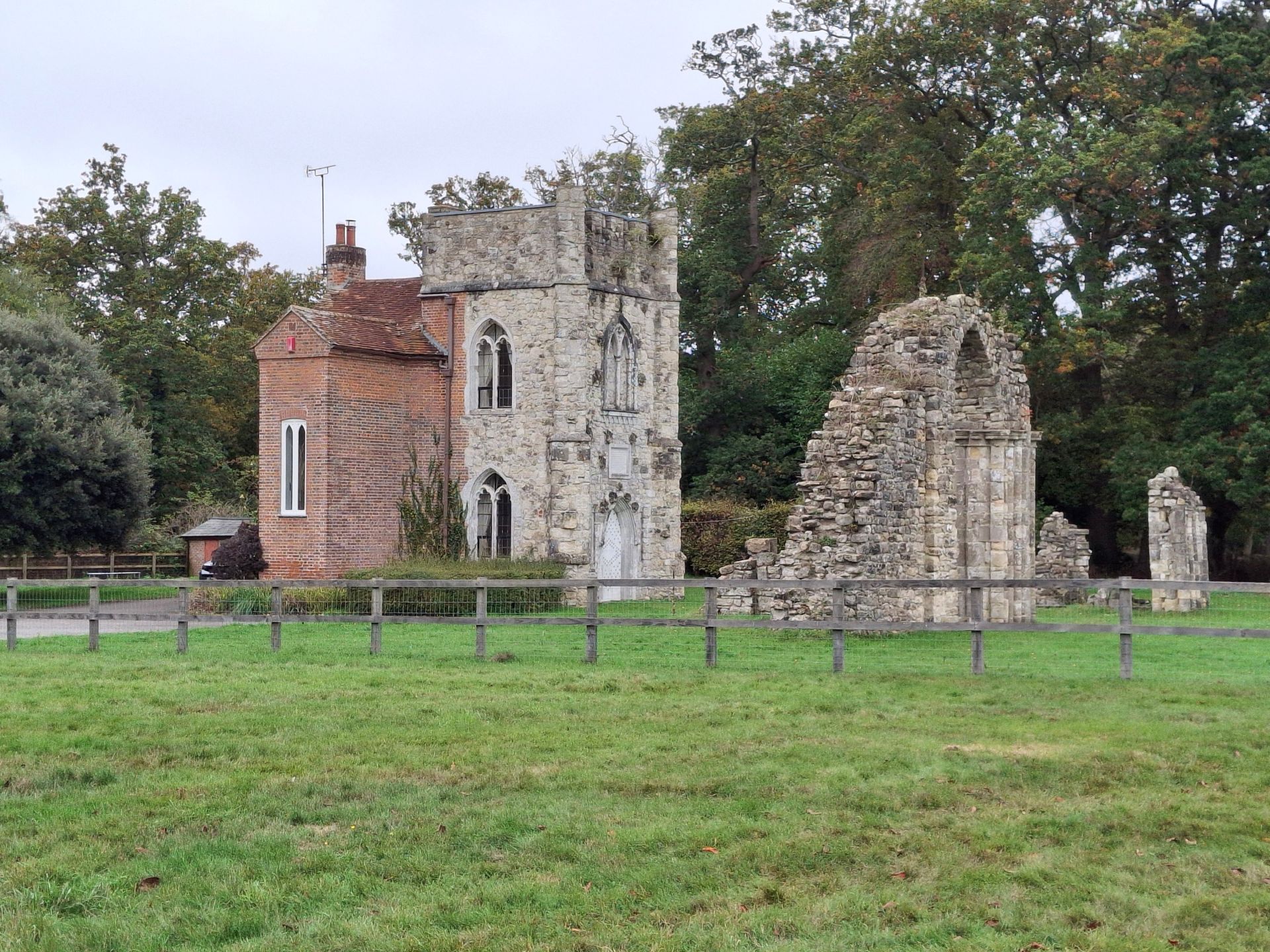 A folly on the edge of Cranbury Park erected from stones that once formed part of Netley Abbey