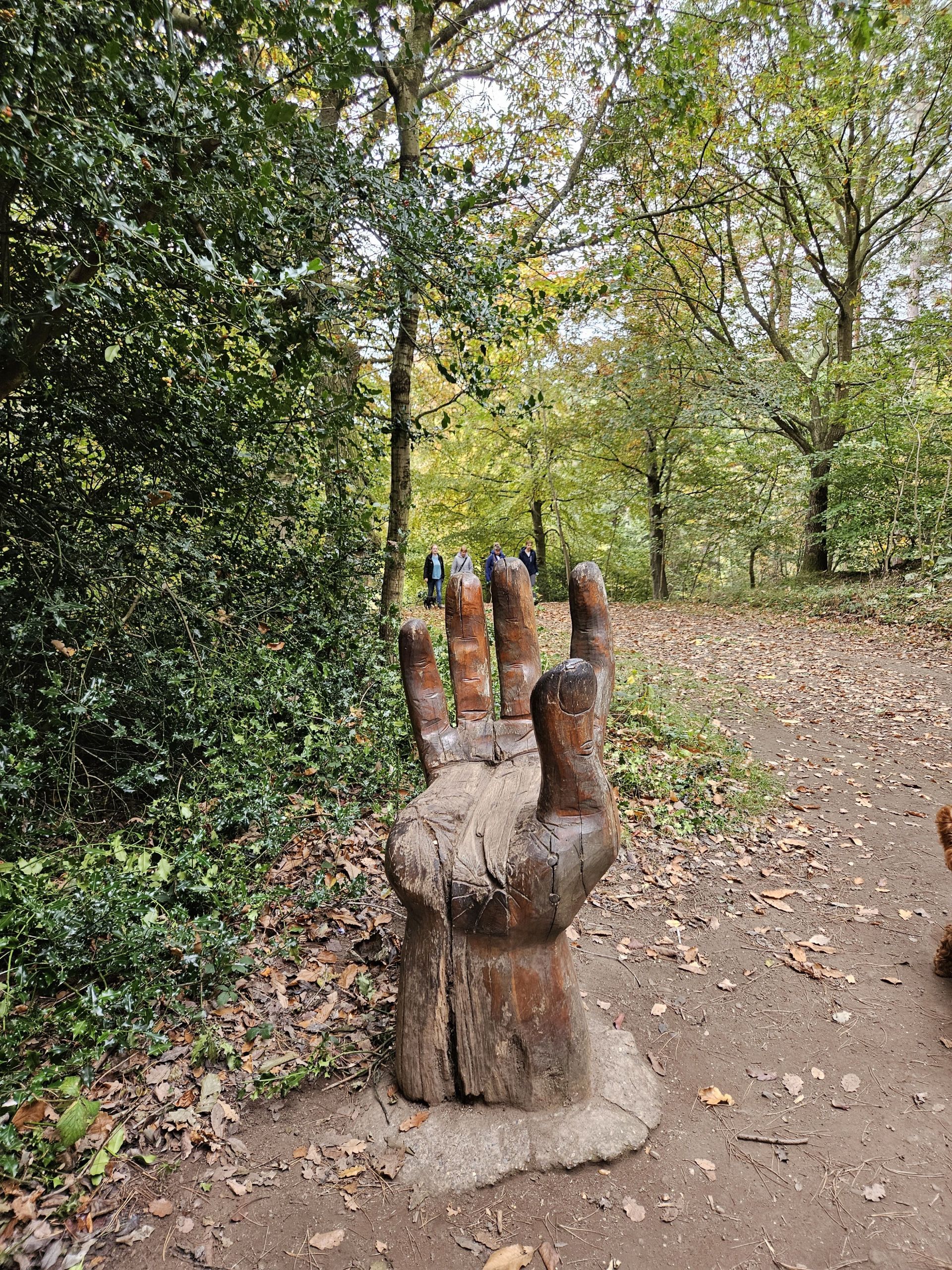 sculpture in woods