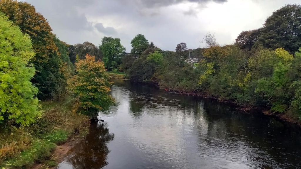 The view looking down the River Leven in Renton