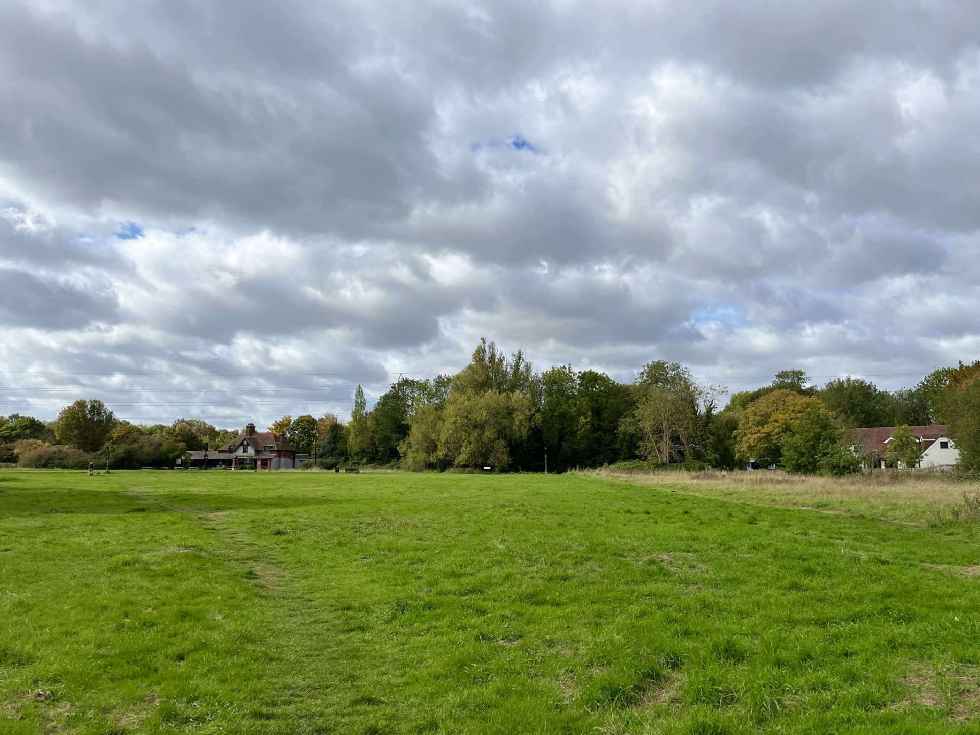 A path across a grass meadow