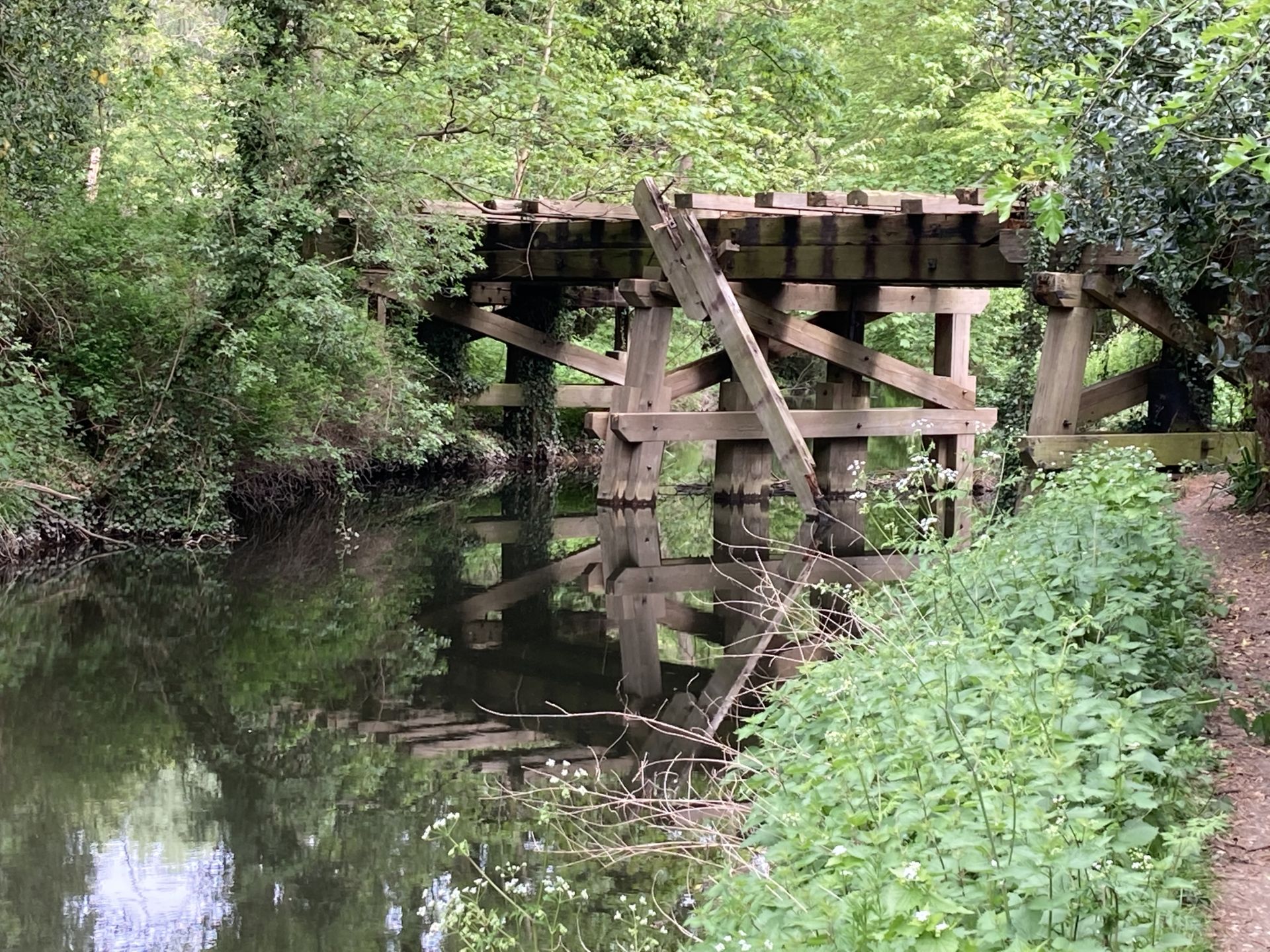 Wooden railway bridge