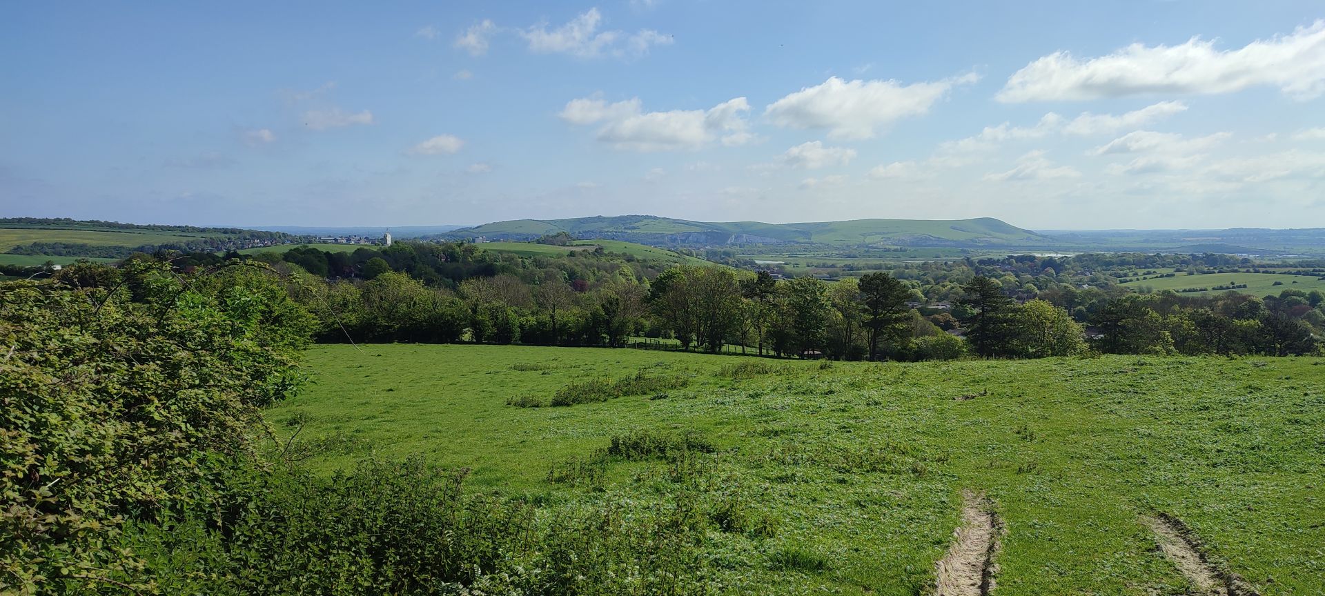 View back to Lewes and Mount Caburn