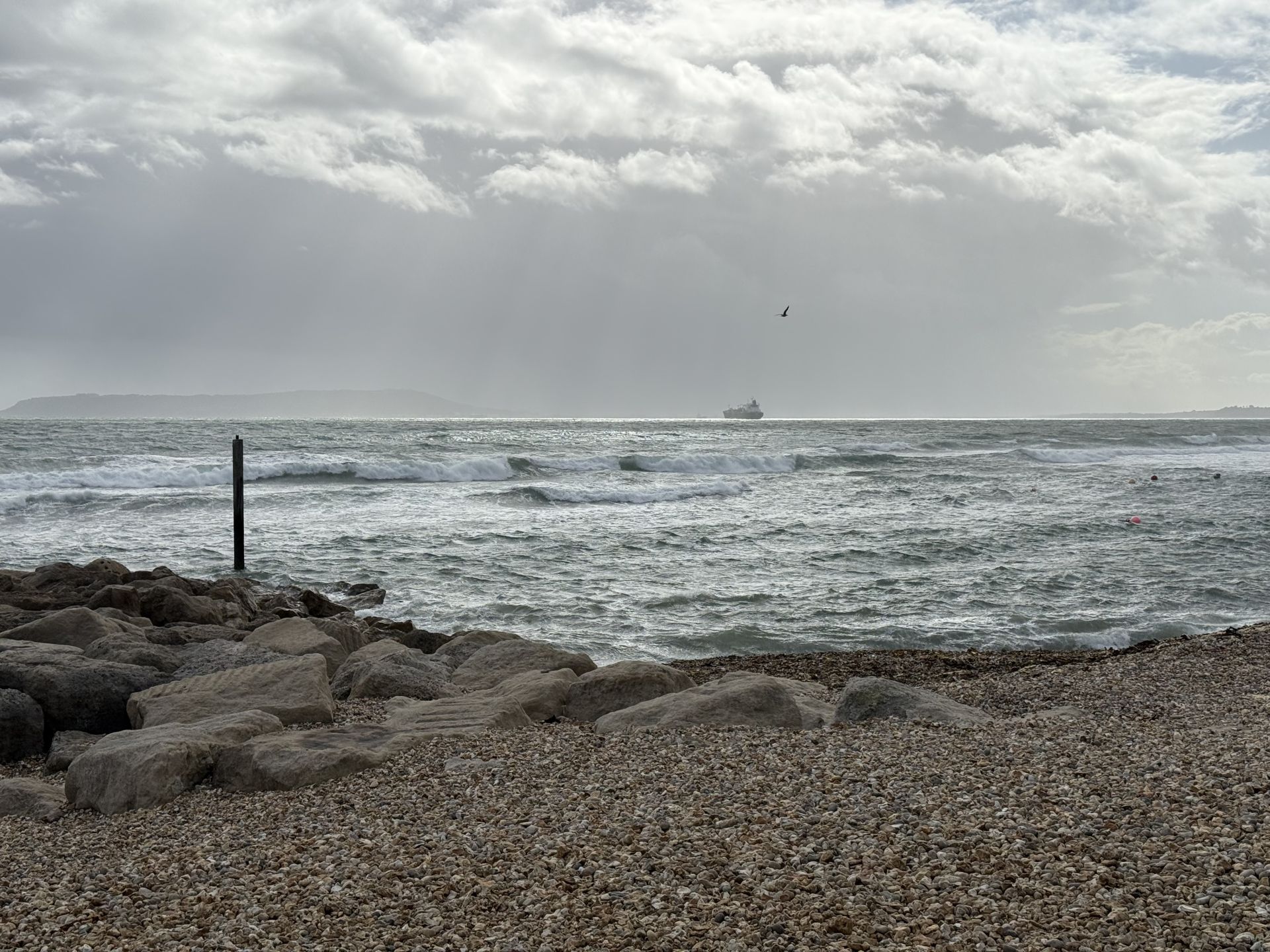 Ringstead Beach, looking out towards the Isle of Portland