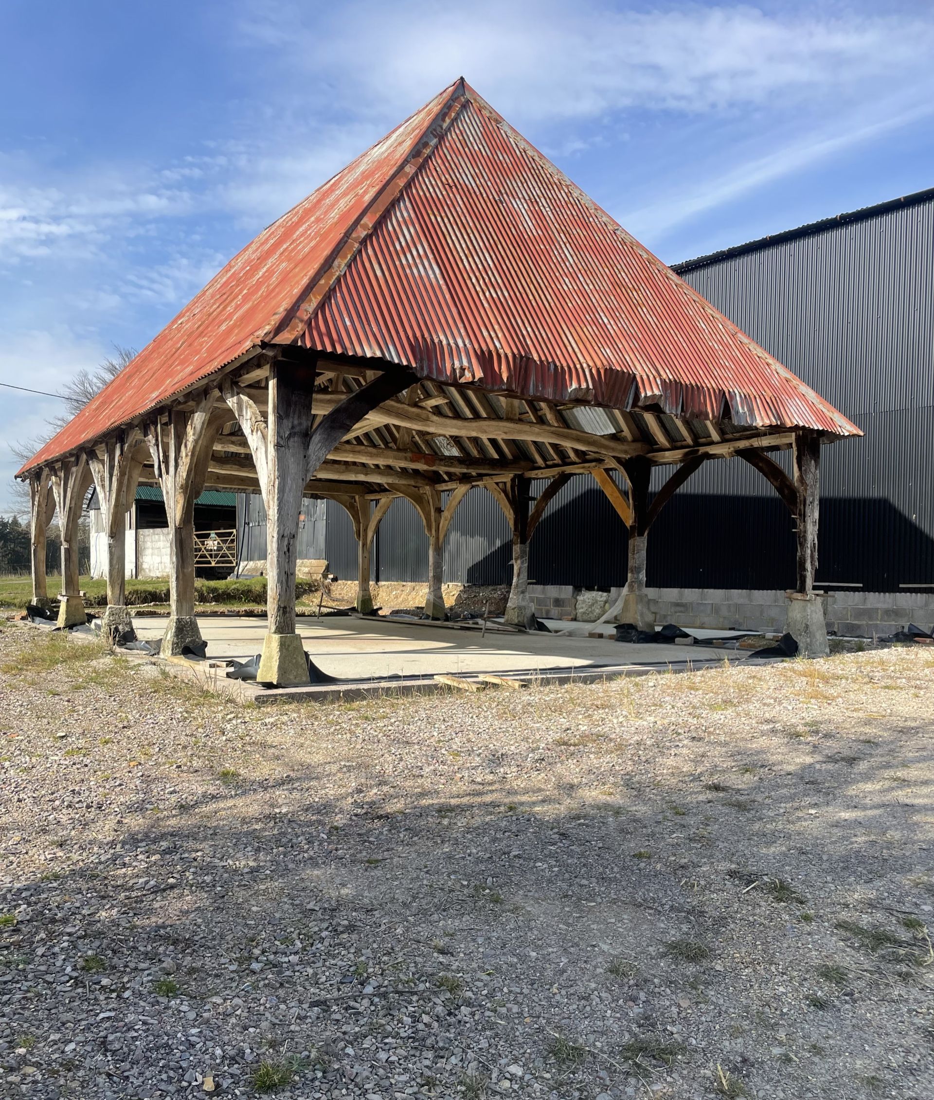 Restored barn at West Dean