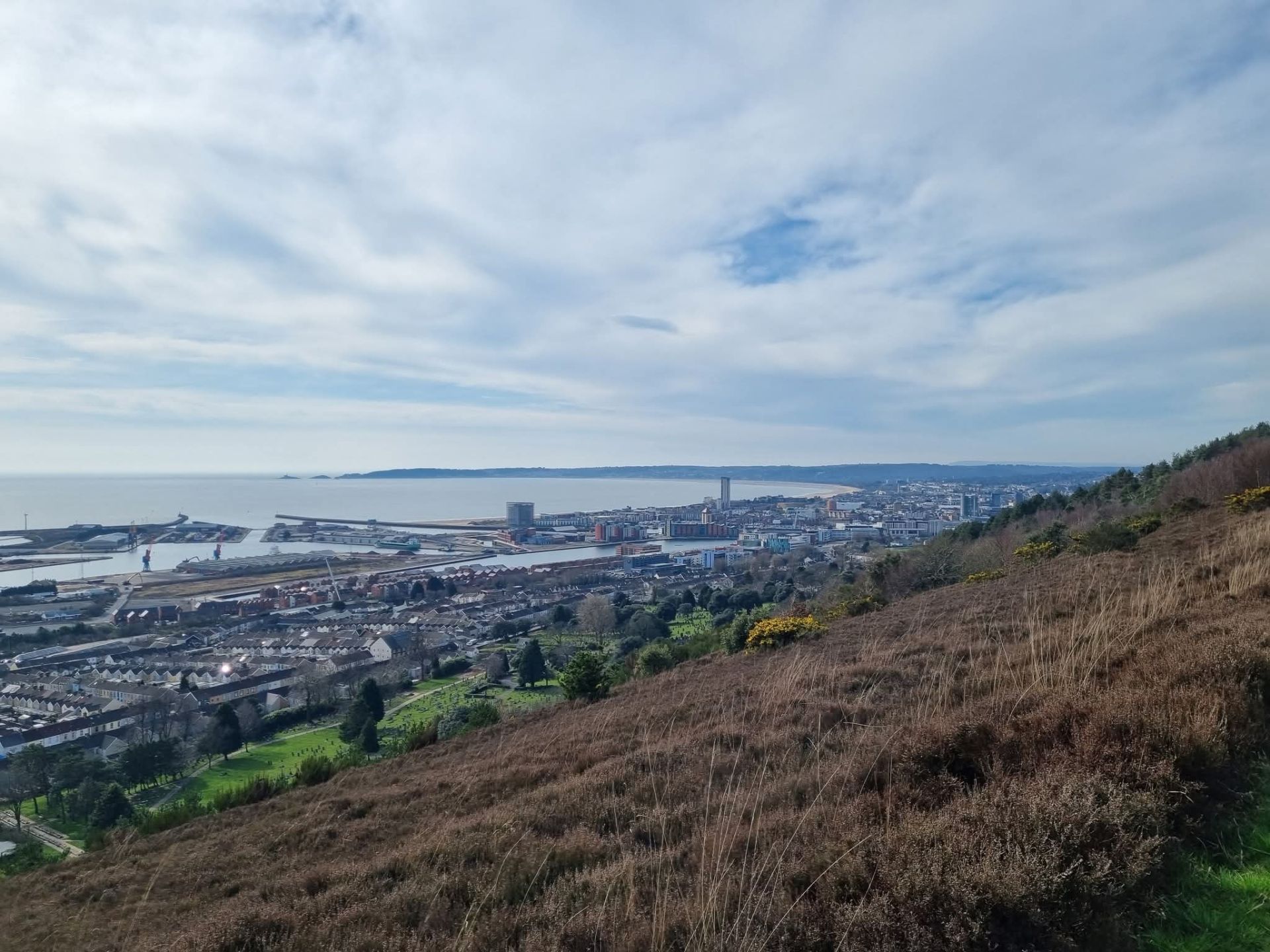 View towards Mumbles from the top of Kilvey Hill 