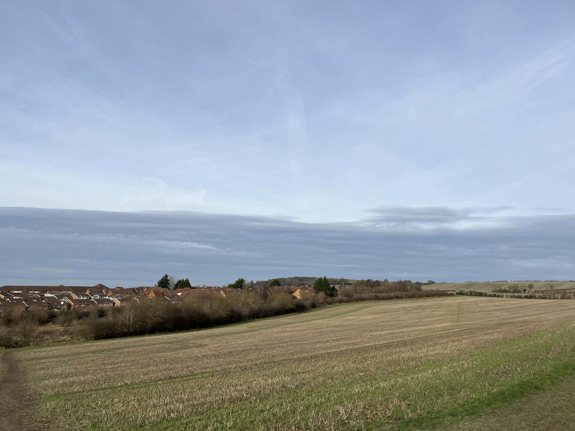 Rolling countryside and the edge of Luton
