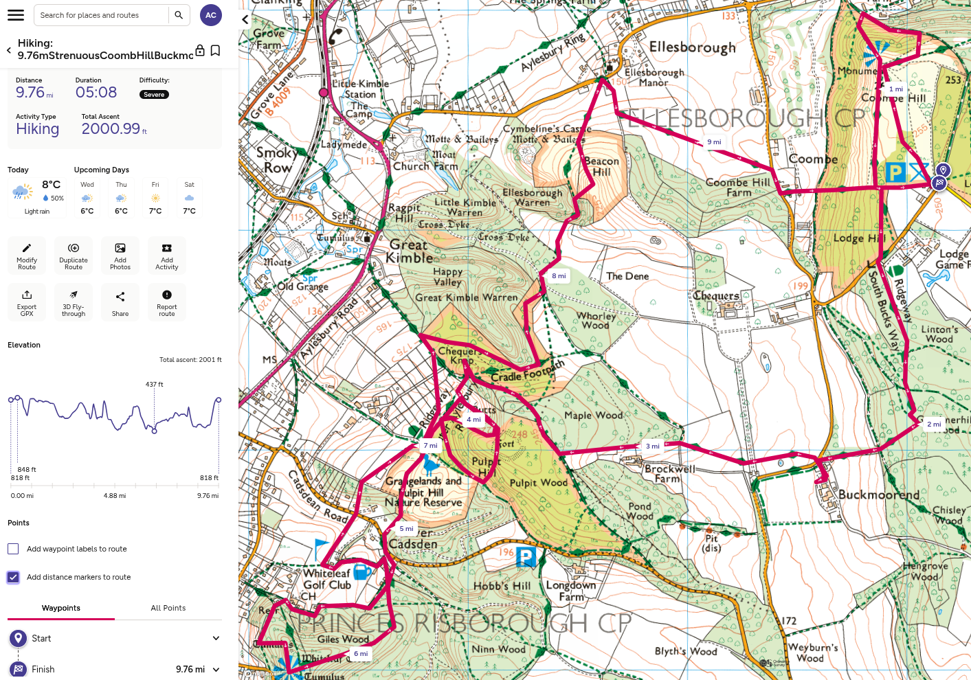 Coombe Hill strenuous route