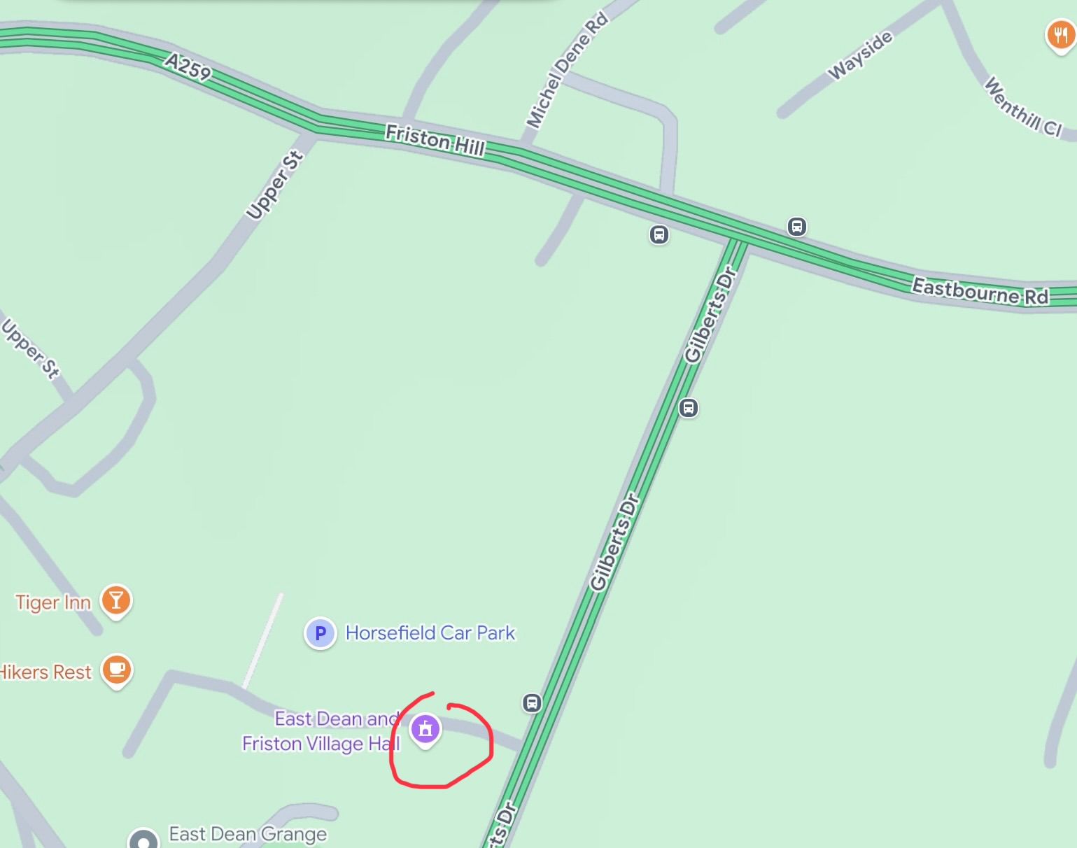 East Dean Village Hall map