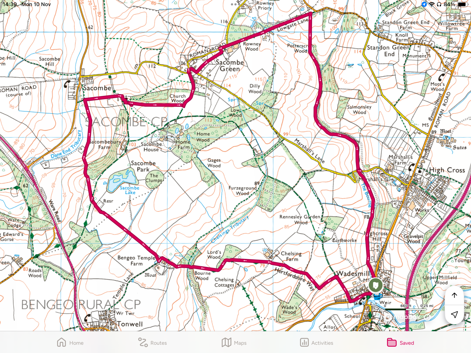 Map of the proposed route