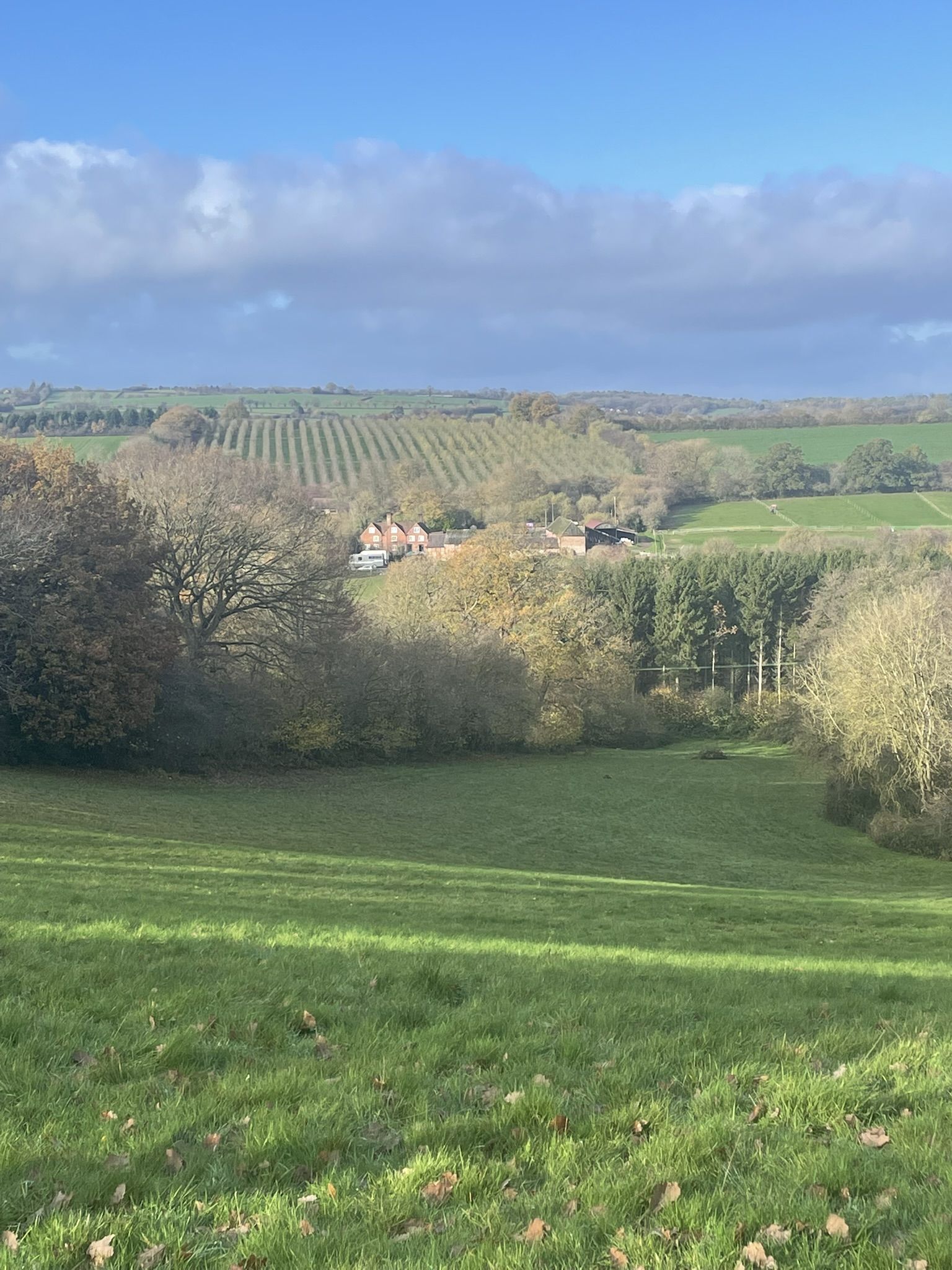 Looking back towards Atterley Farm