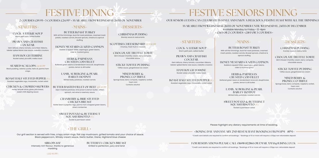 Christmas menu