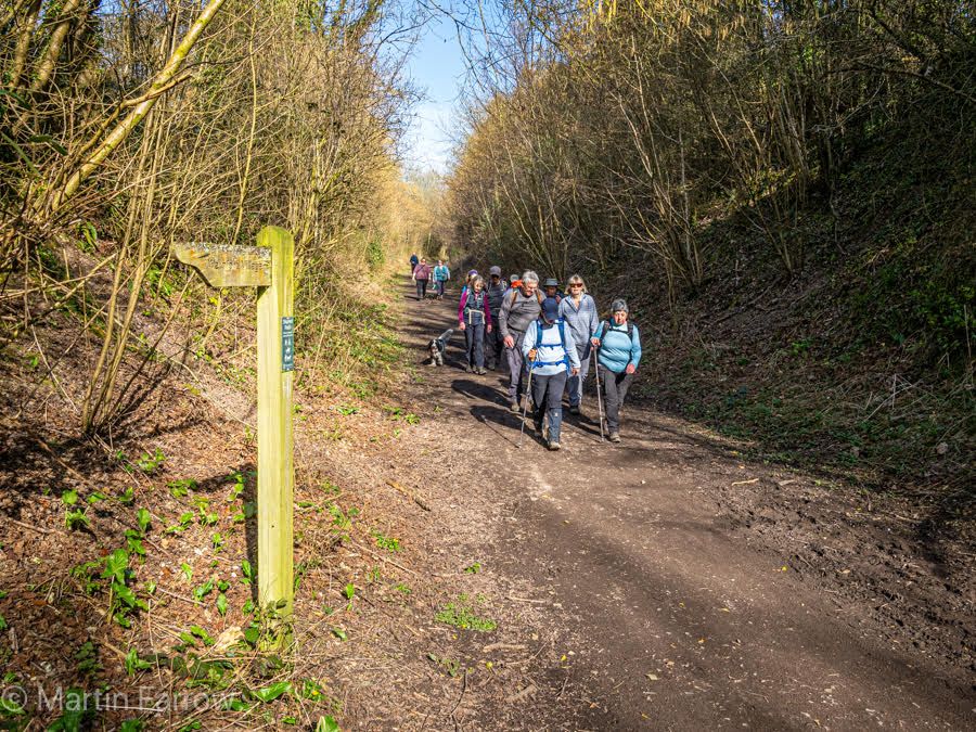 fingerpost and ramblers walking