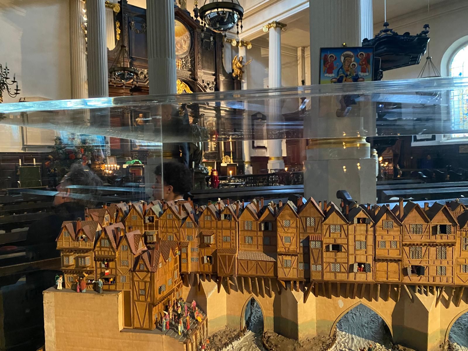 Model of old London Bridge in St Magnus the Martyr church