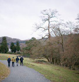 Image on walkers on path