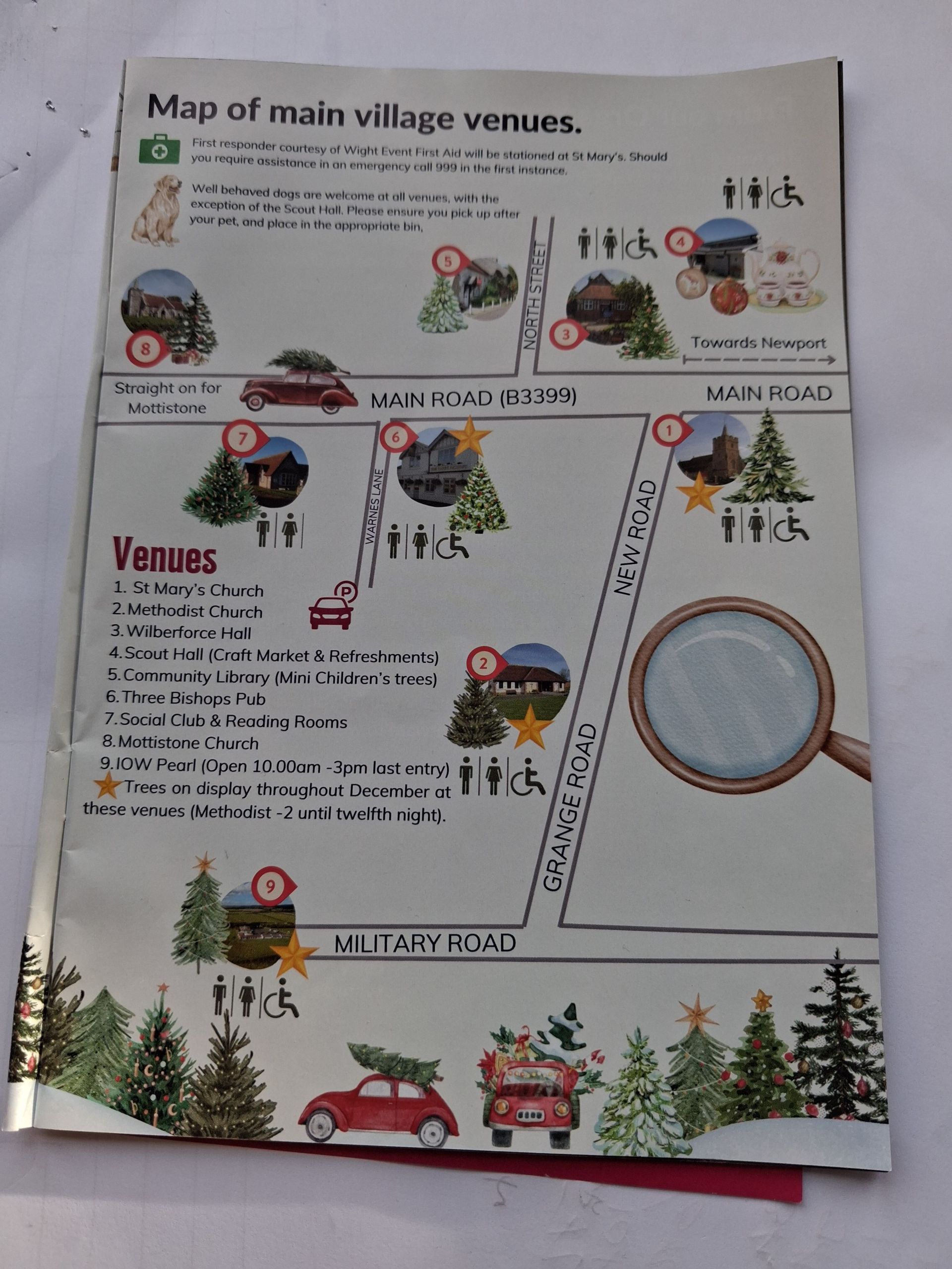 Map of venues in village