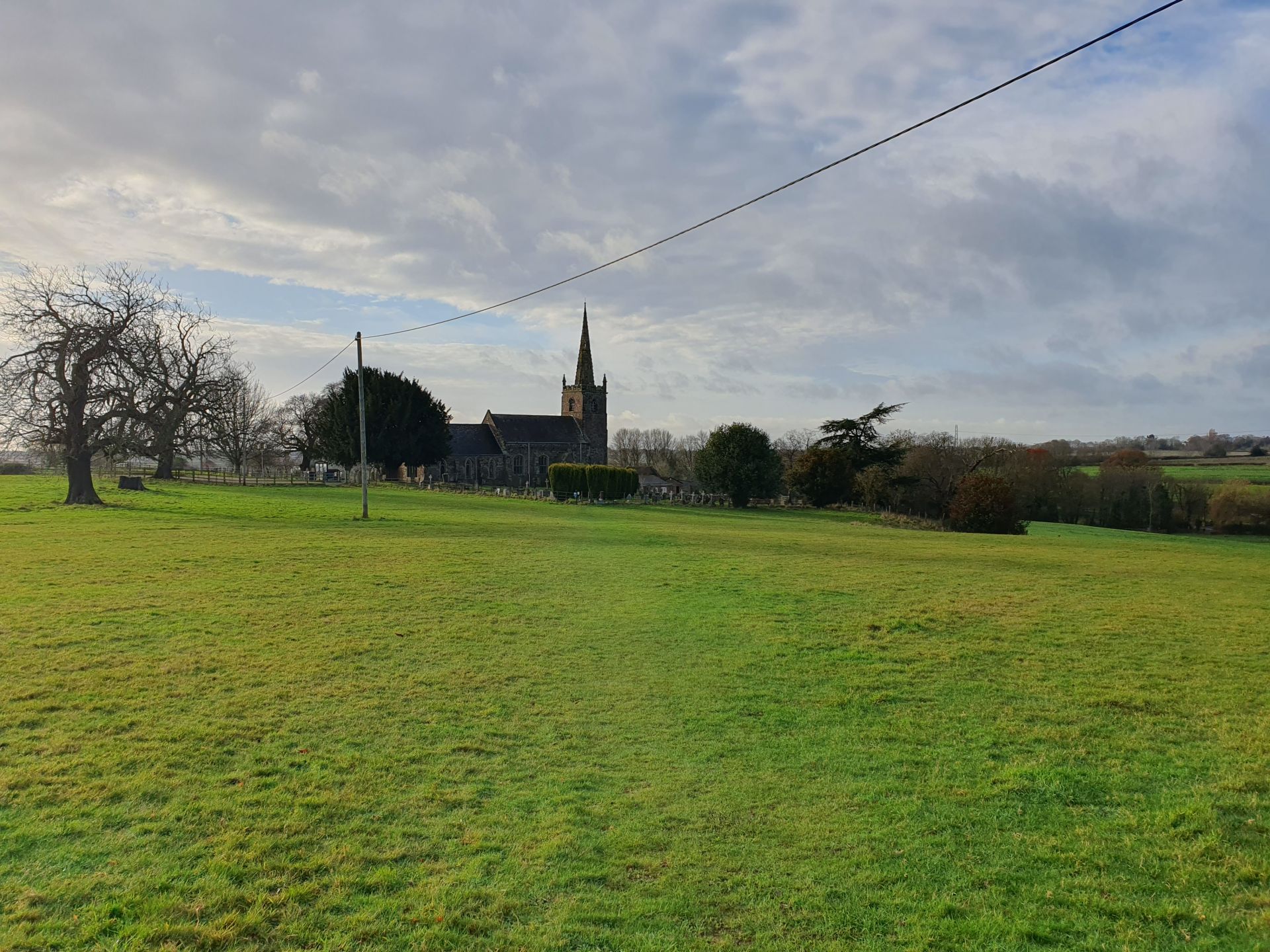 Peckleton Church coming into view