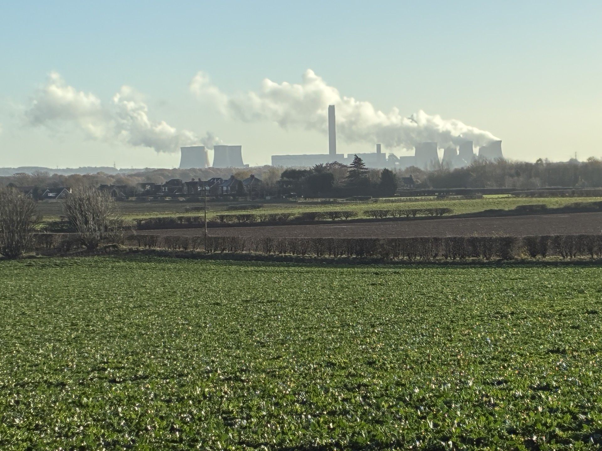 View towards Drax Power Station from Brayton Barff