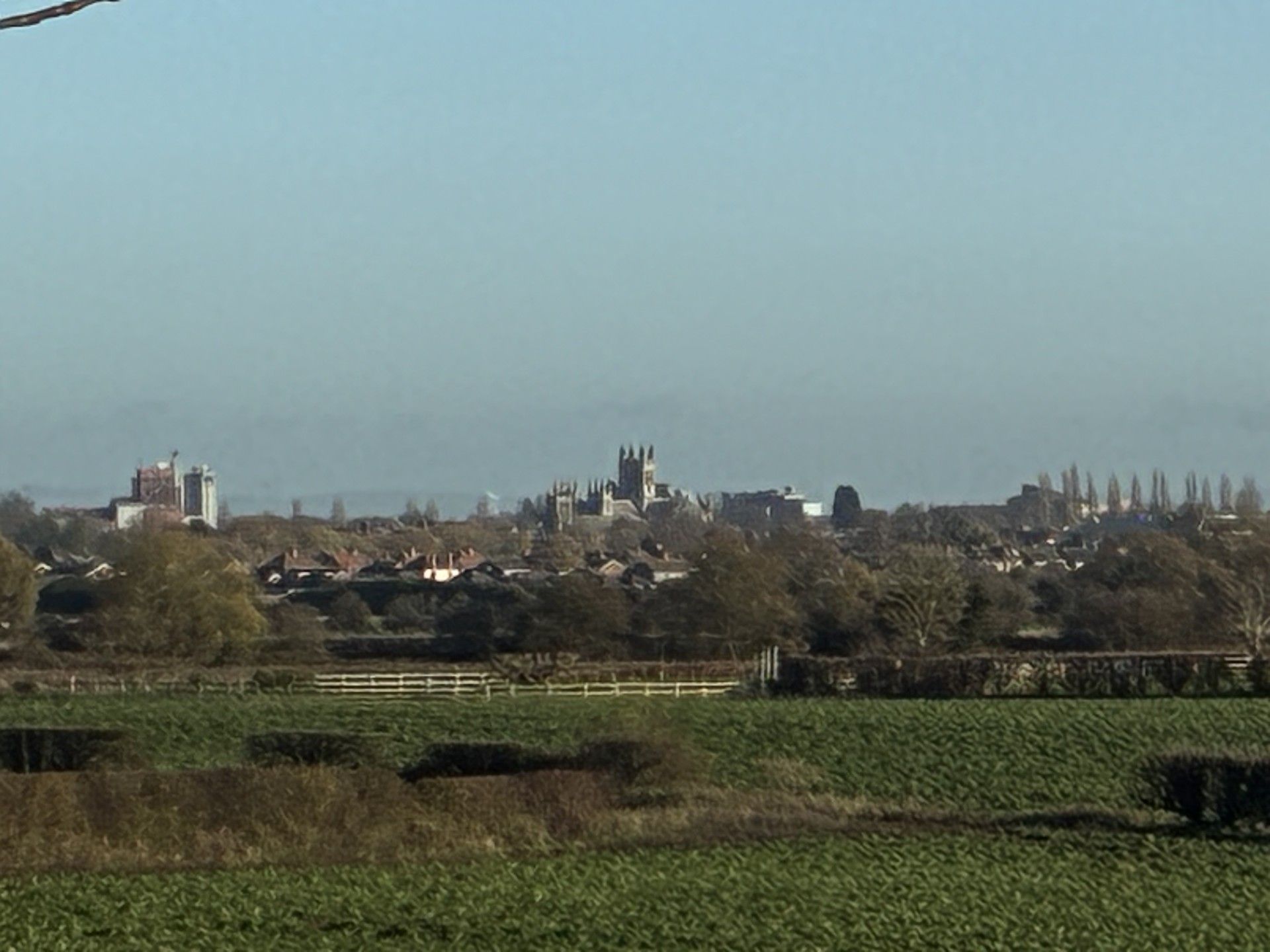 View towards Selby Abbey from Brayton Barff.