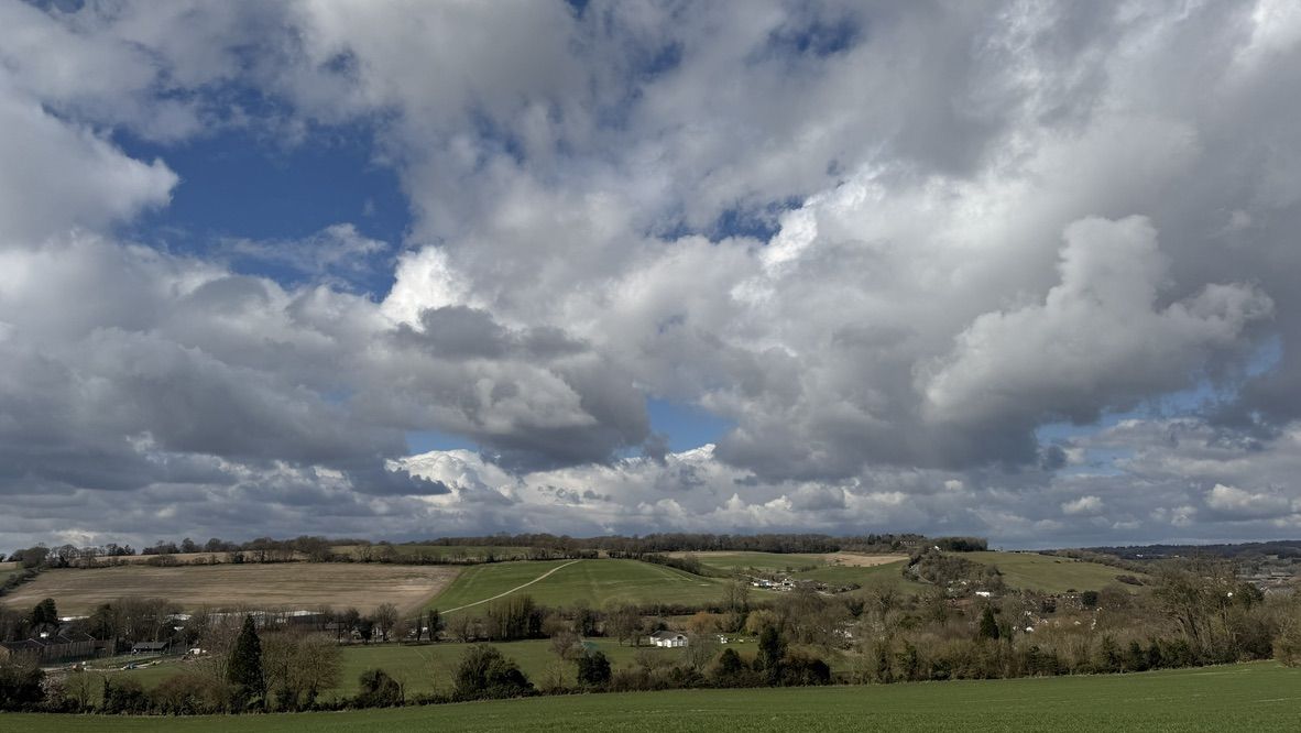 the view onto hills near Wooburn