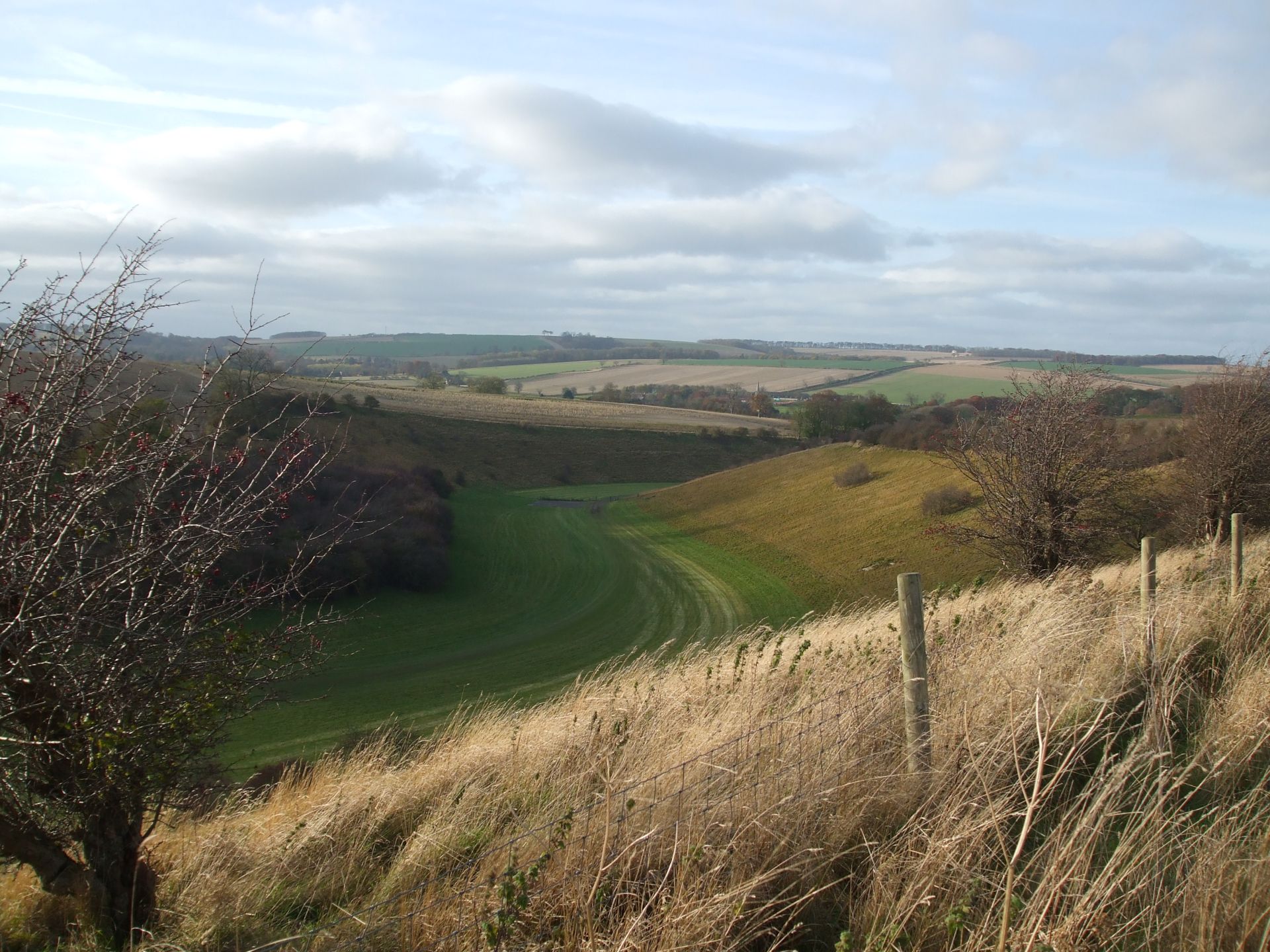 Dry valley curving through the hills