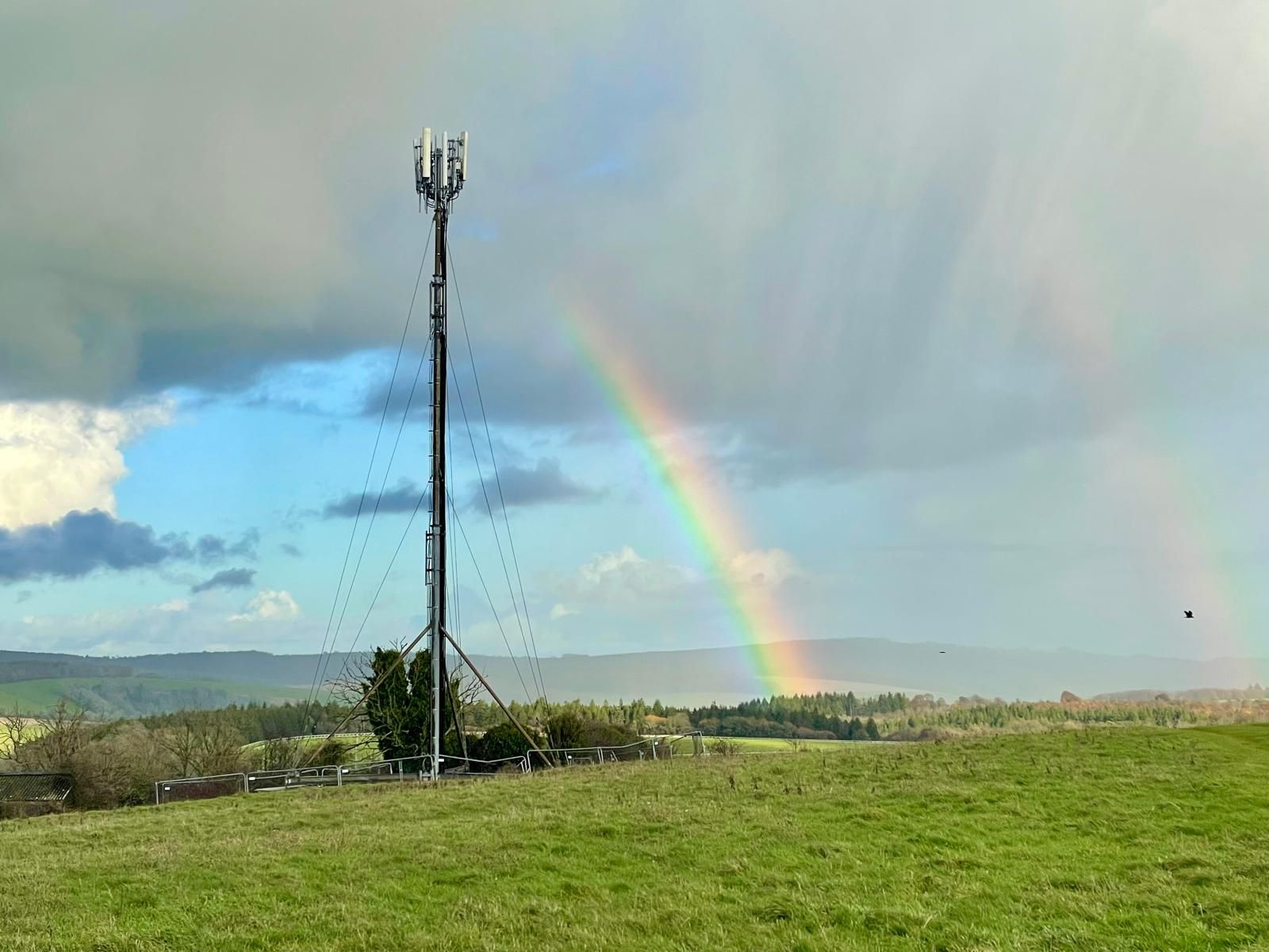 Double rainbow from the Trundle.  Photo by Chris D.