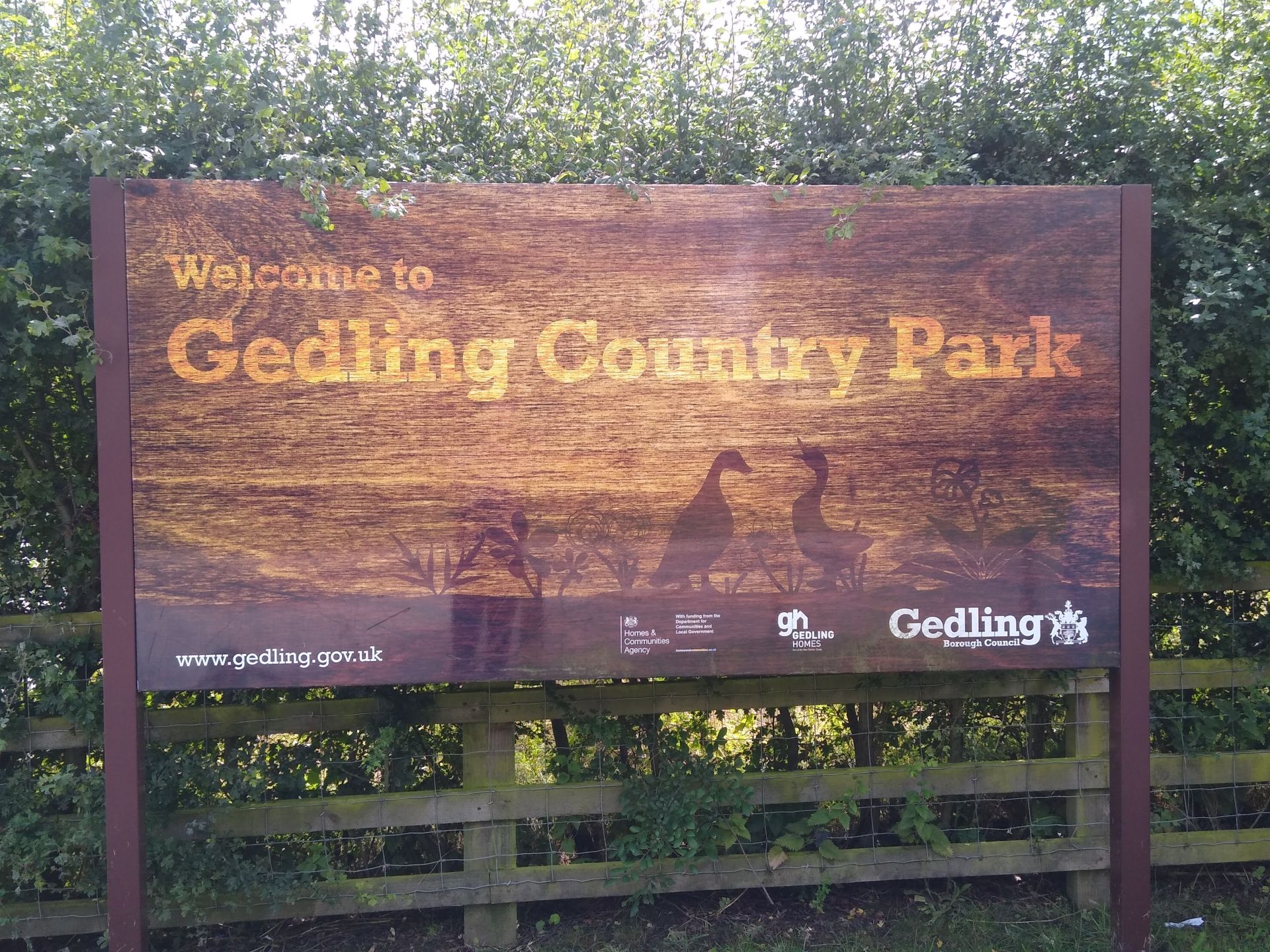 Gedling Country Park sign