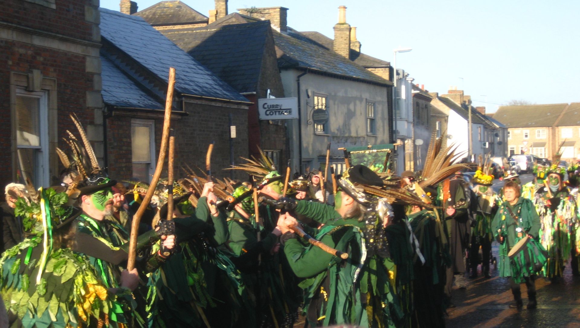 Dancers wearing green