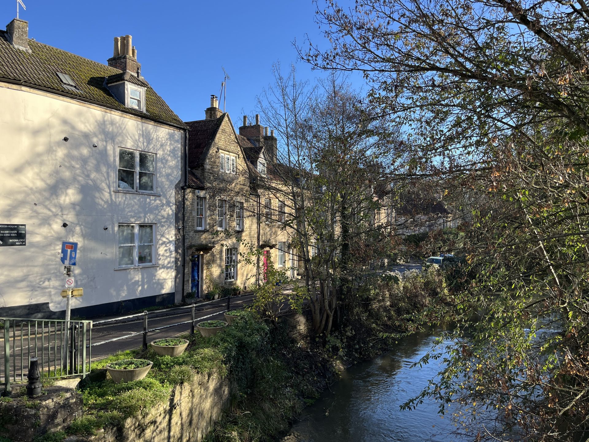 Riverside cottages in Willow Vale, Frome