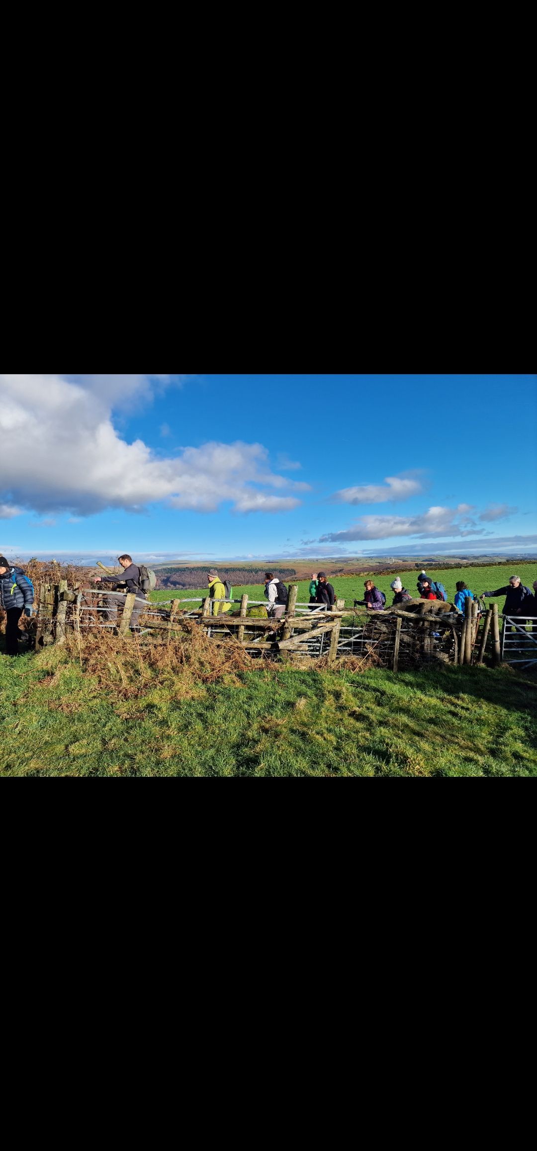 Climbing over a stile