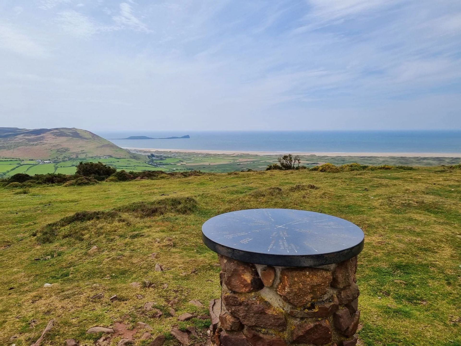 View toward Worms Head from Llanmadoc Hill