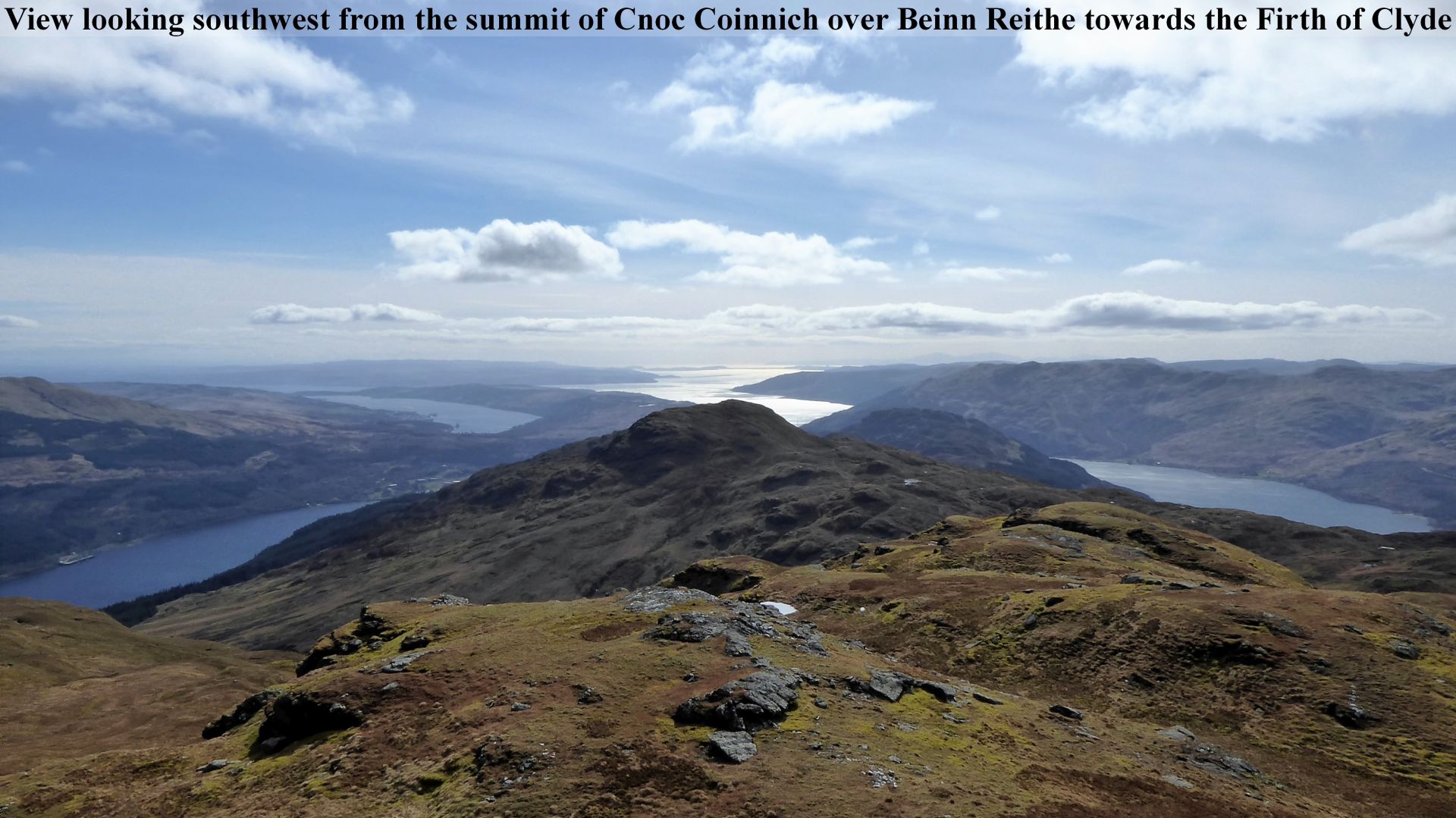 View from the summit of Cnoc Coinnich towards the Firth of Clyde