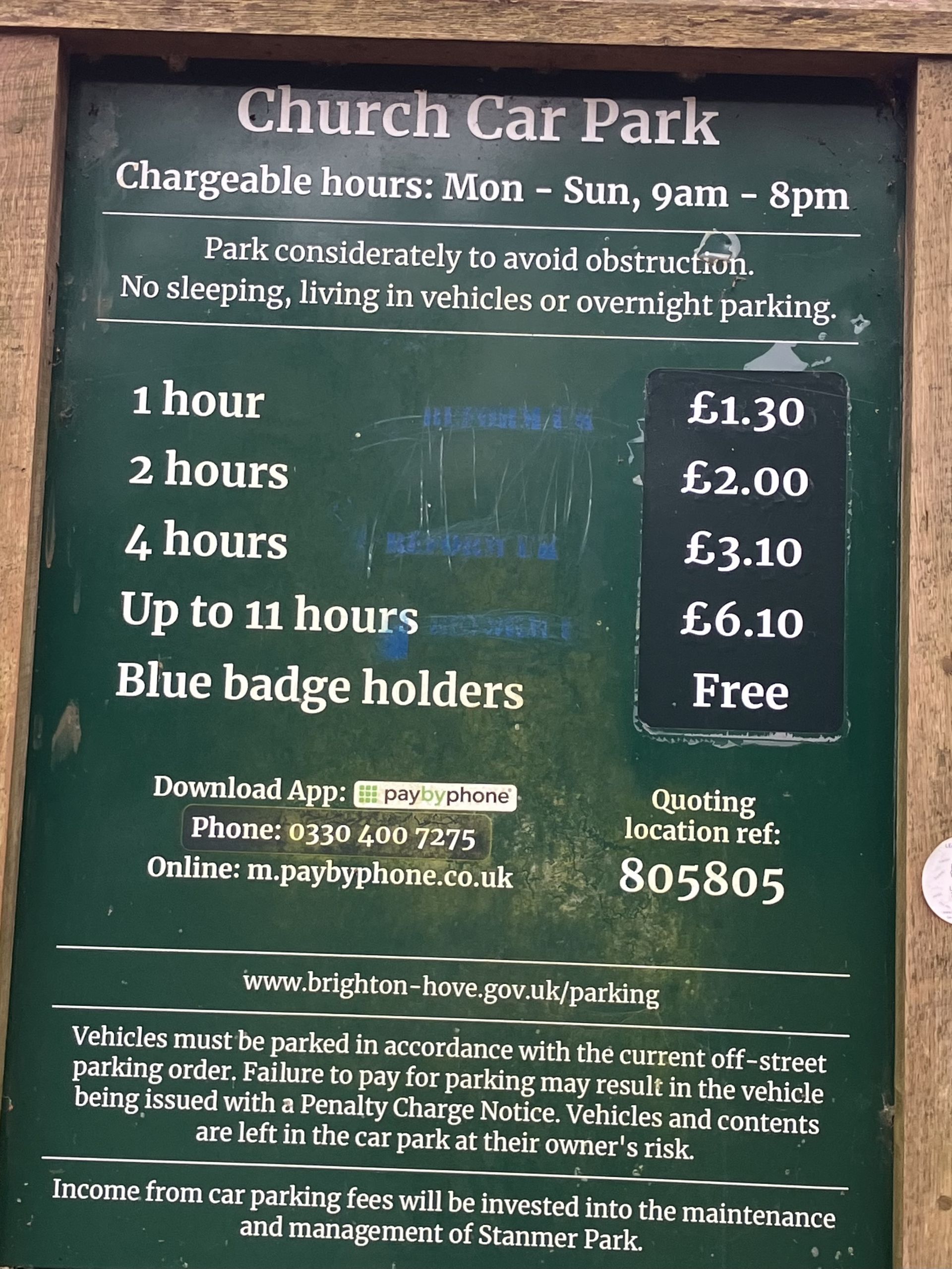 Parking charges