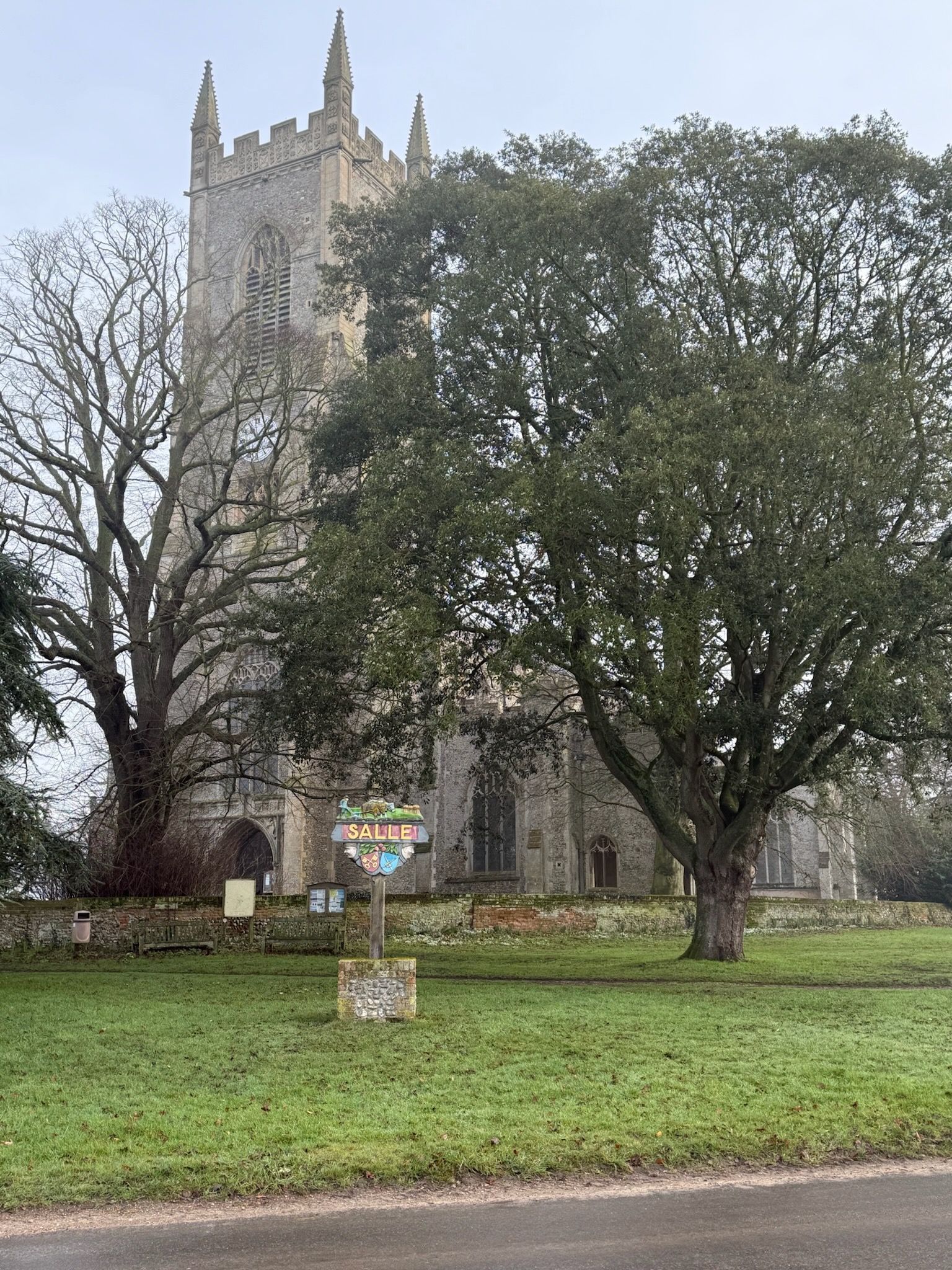 Salle church on the walk route.